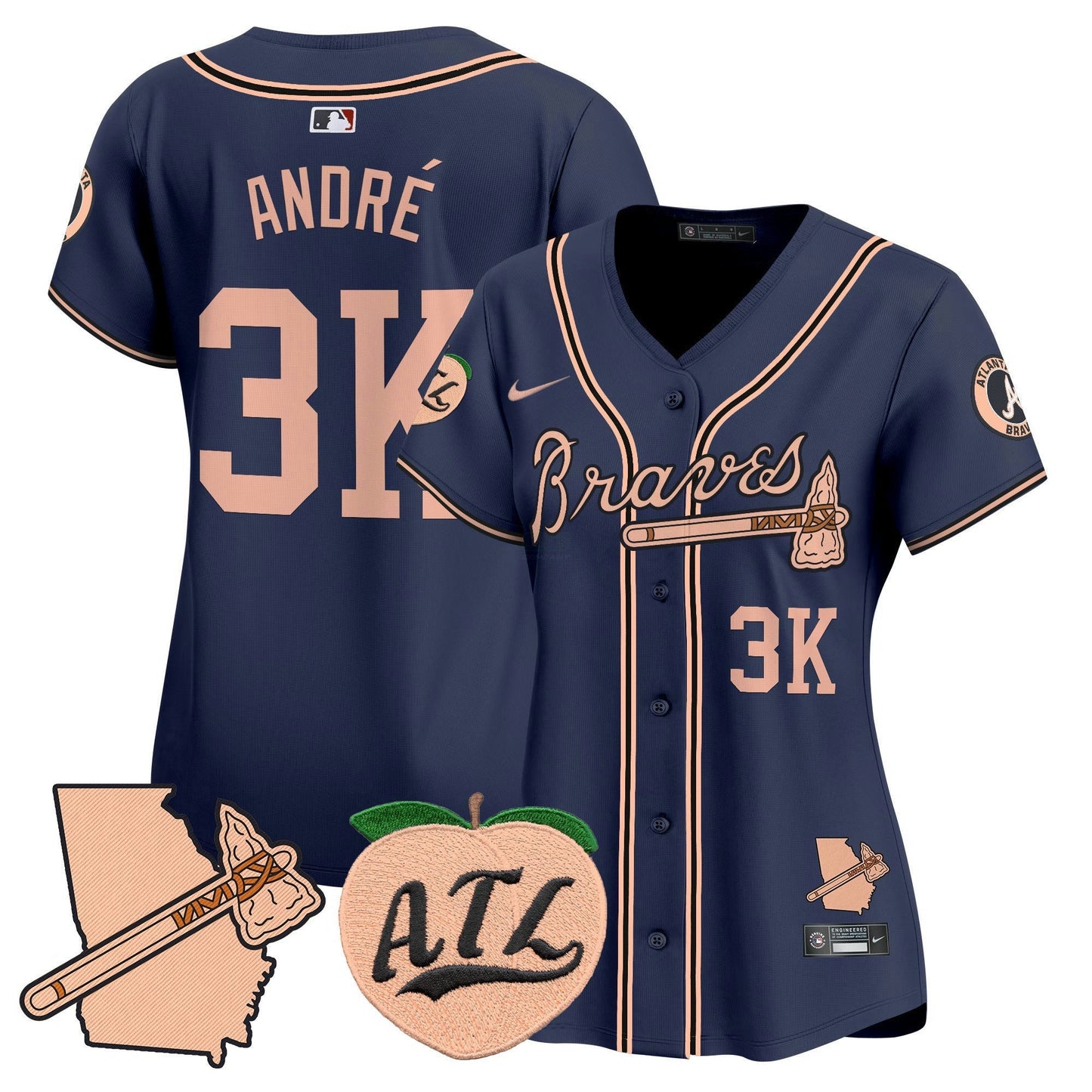 Camisa MLB Women’s Atlanta Peach Vapor Premier Limited Jersey