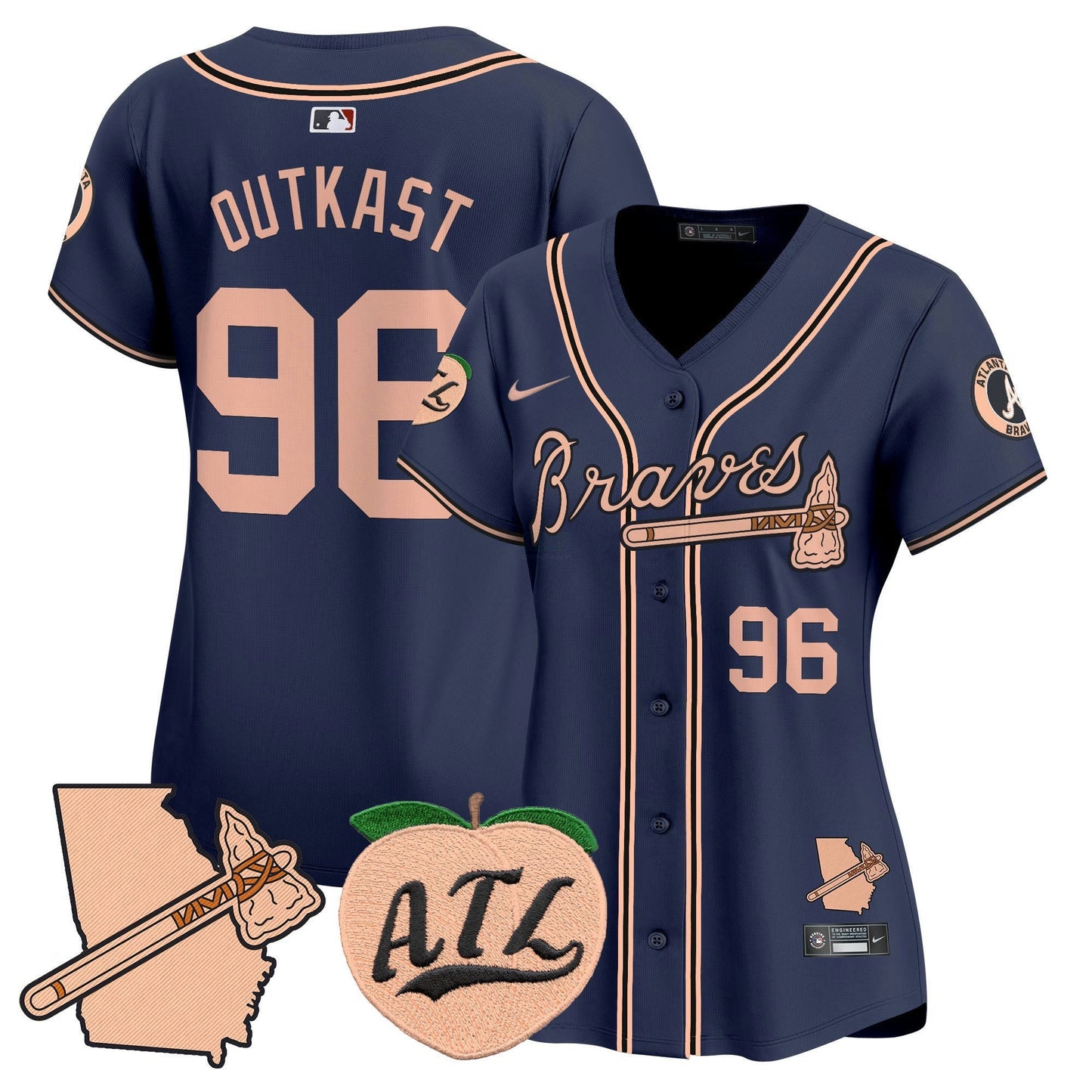 Camisa MLB Women’s Atlanta Peach Vapor Premier Limited Jersey