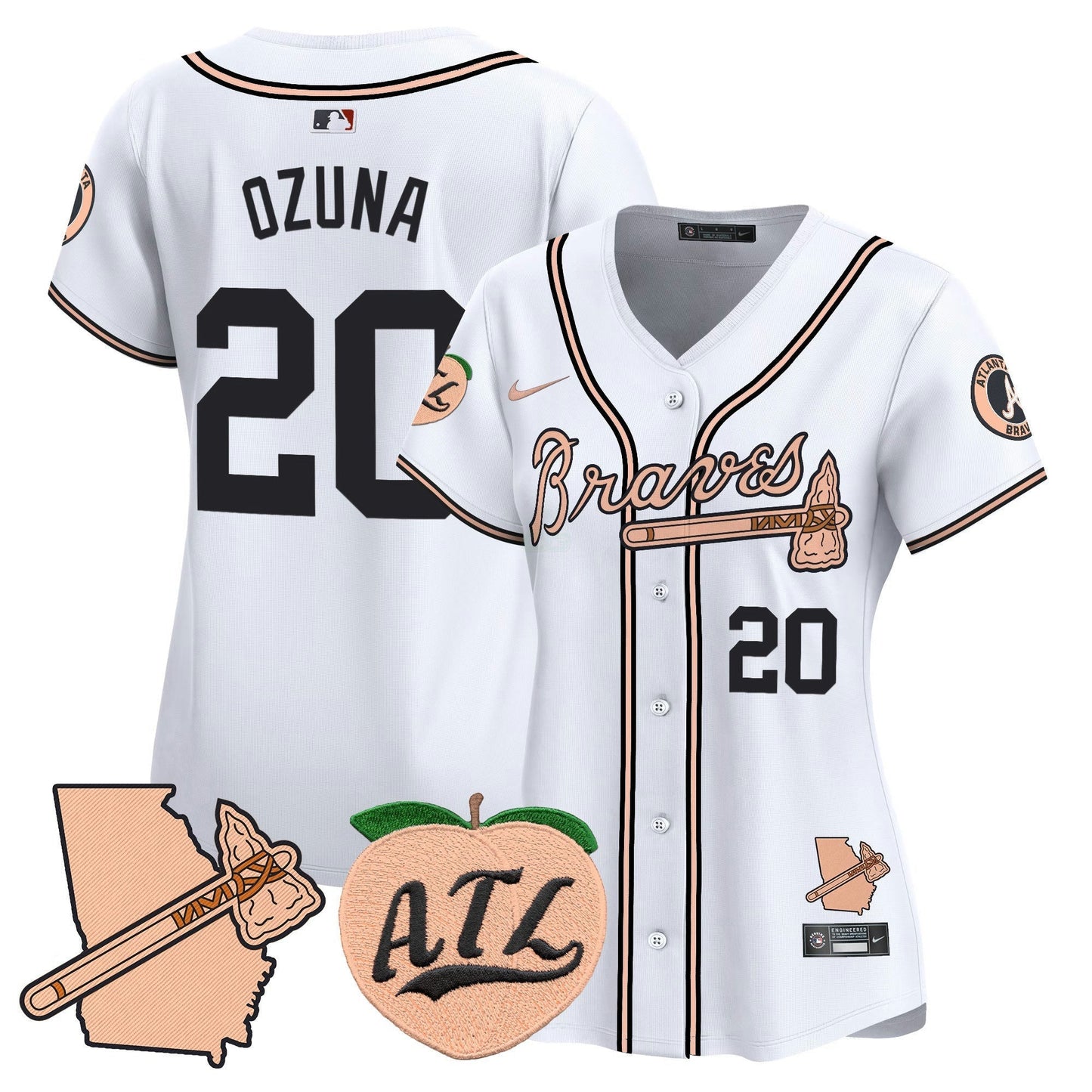 Camisa MLB Women’s Atlanta Peach Vapor Premier Limited Jersey