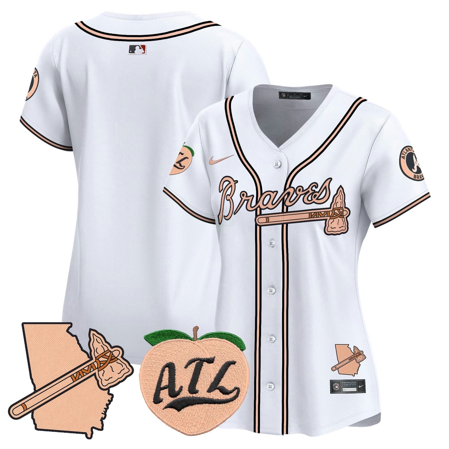 Camisa MLB Women’s Atlanta Peach Vapor Premier Limited Jersey
