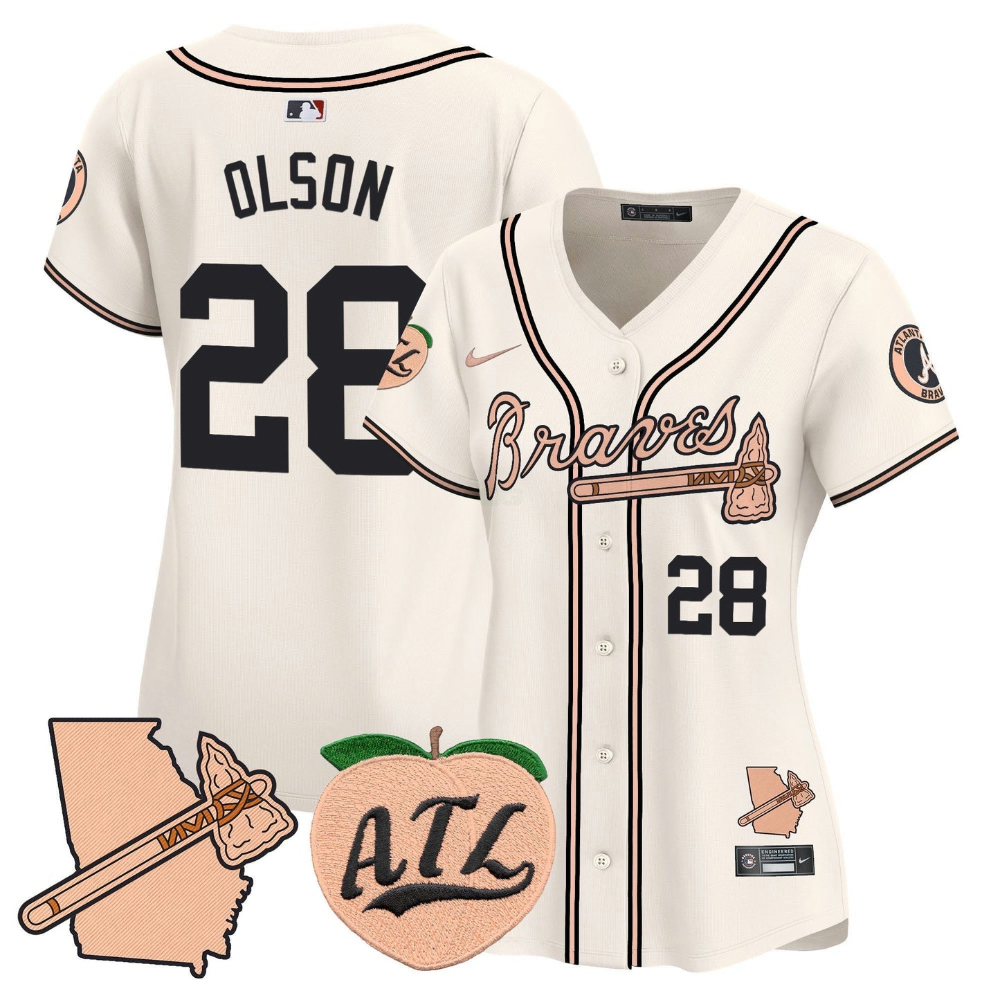 Camisa MLB Women’s Atlanta Peach Vapor Premier Limited Jersey