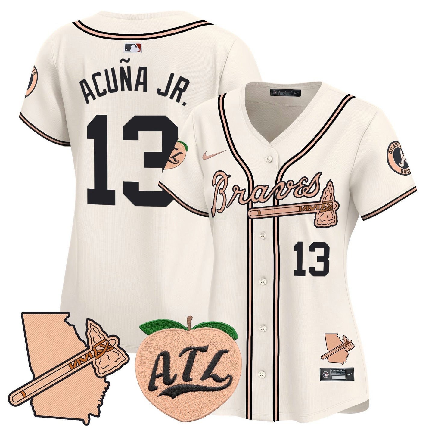Camisa MLB Women’s Atlanta Peach Vapor Premier Limited Jersey