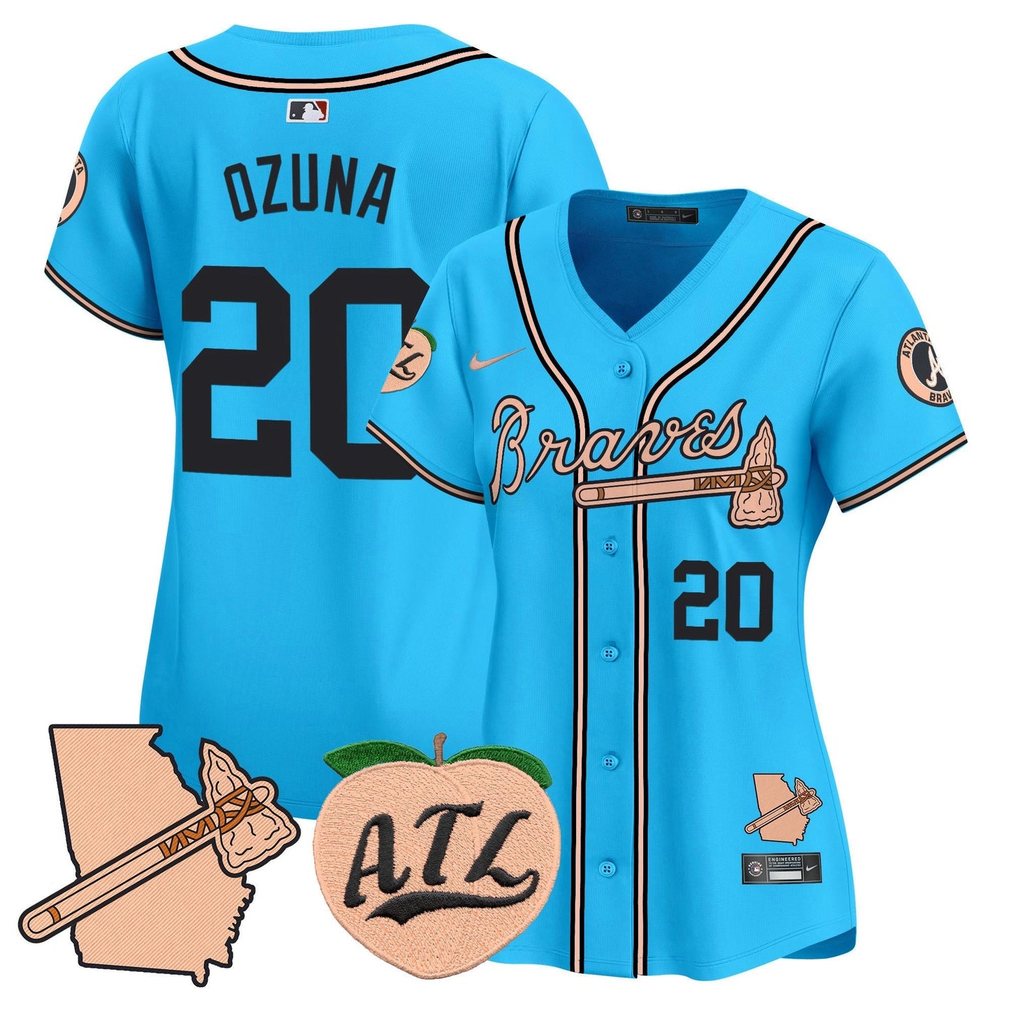 Camisa MLB Women’s Atlanta Peach Vapor Premier Limited Jersey