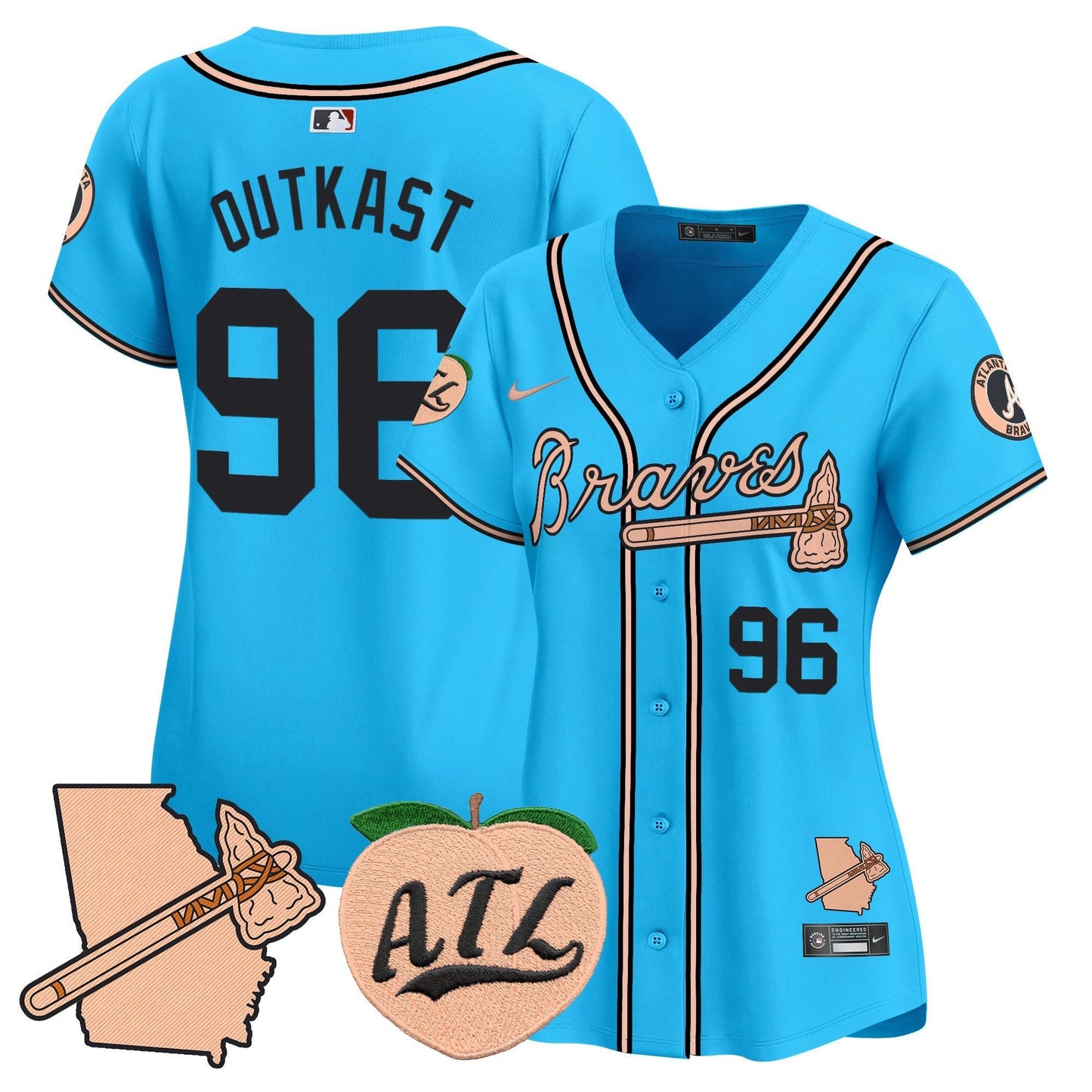Camisa MLB Women’s Atlanta Peach Vapor Premier Limited Jersey