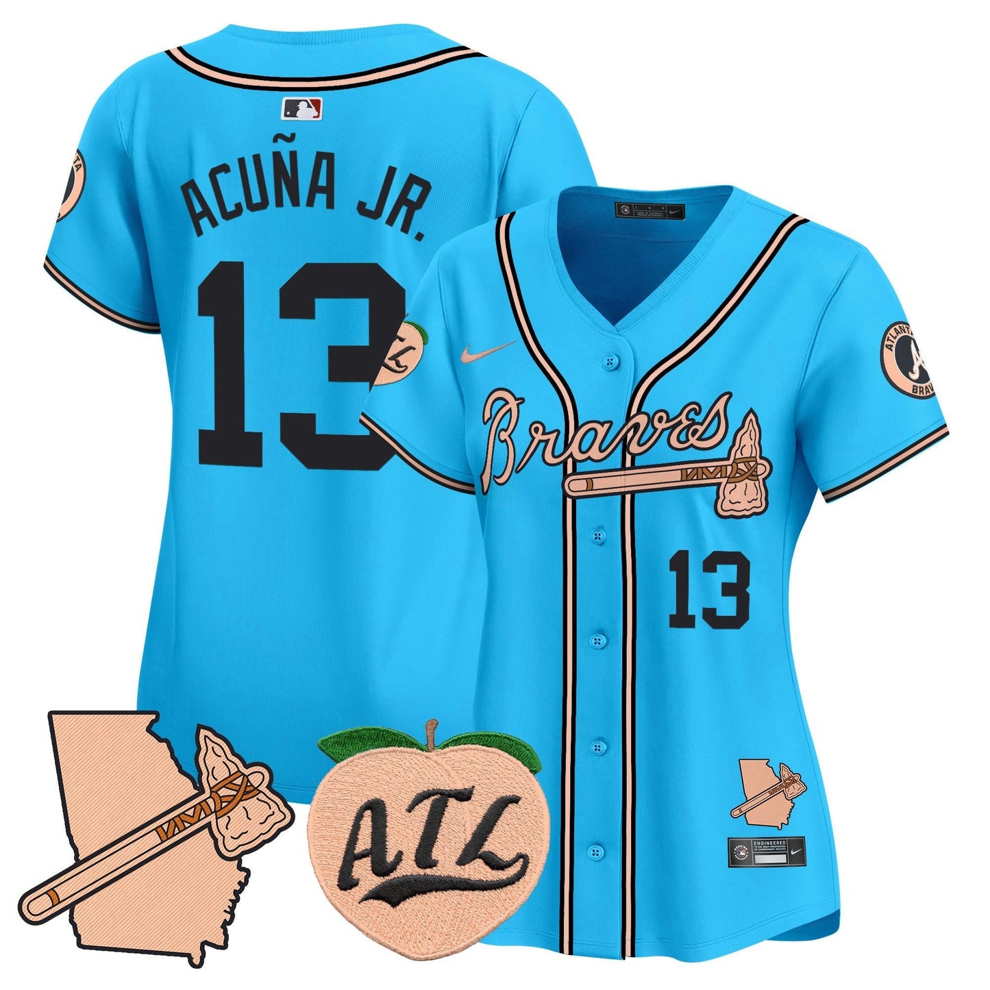 Camisa MLB Women’s Atlanta Peach Vapor Premier Limited Jersey