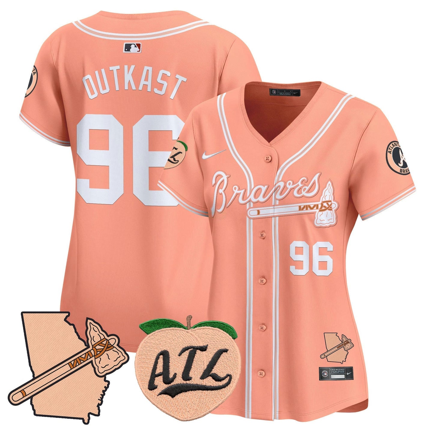 Camisa MLB Women’s Atlanta Peach Vapor Premier Limited Jersey