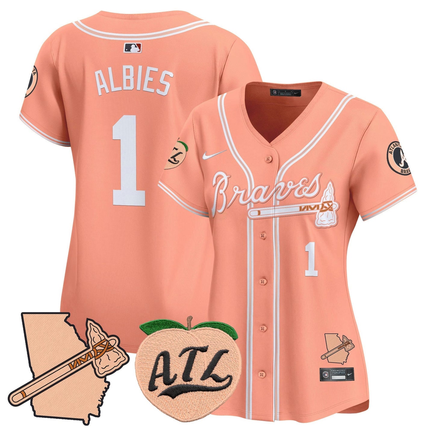 Camisa MLB Women’s Atlanta Peach Vapor Premier Limited Jersey