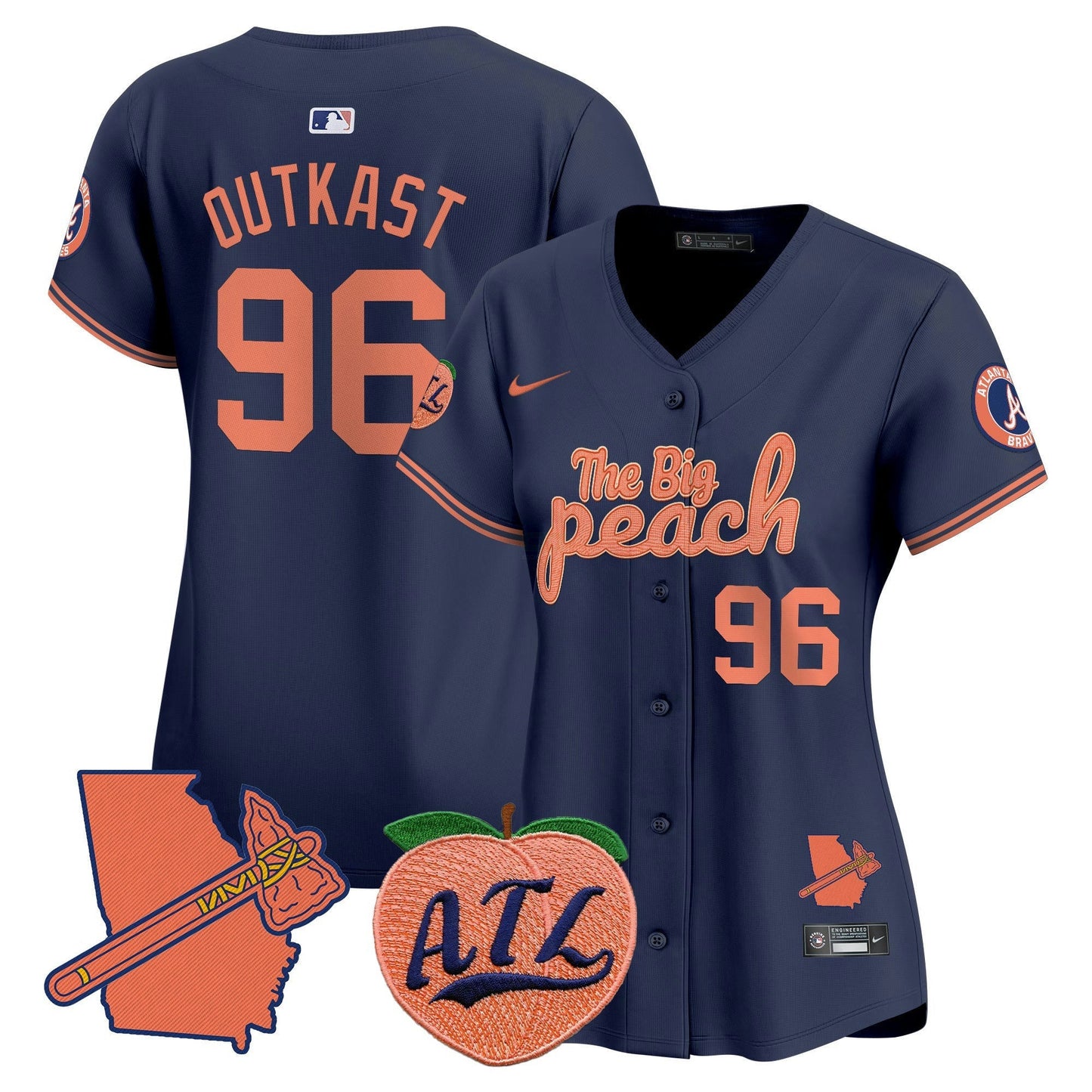 Camisa MLB Women’s Atlanta The Big Peach Vapor Premier Limited Jersey