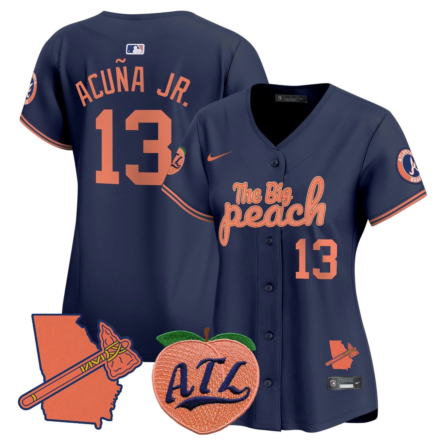 Camisa MLB Women’s Atlanta The Big Peach Vapor Premier Limited Jersey