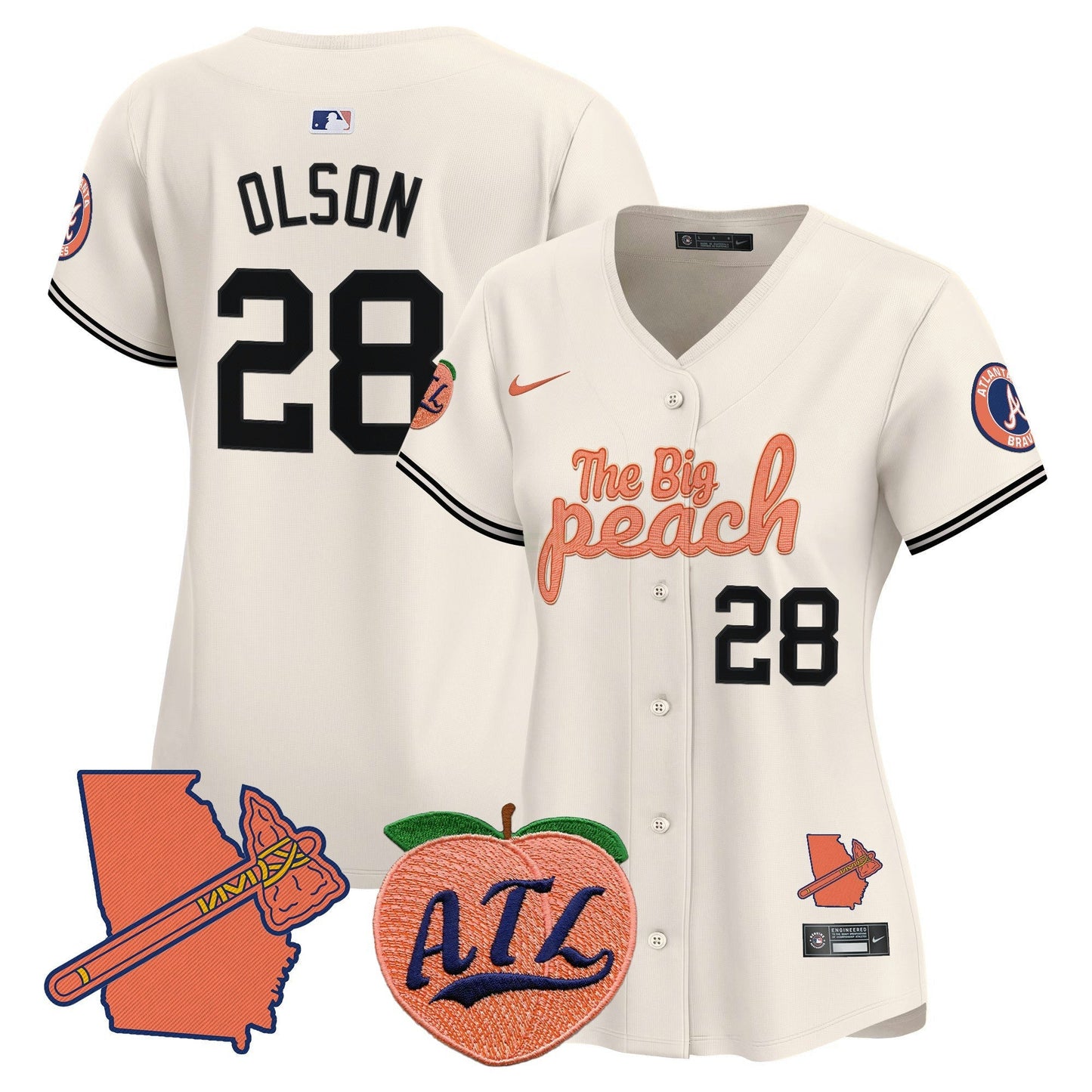 Camisa MLB Women’s Atlanta The Big Peach Vapor Premier Limited Jersey