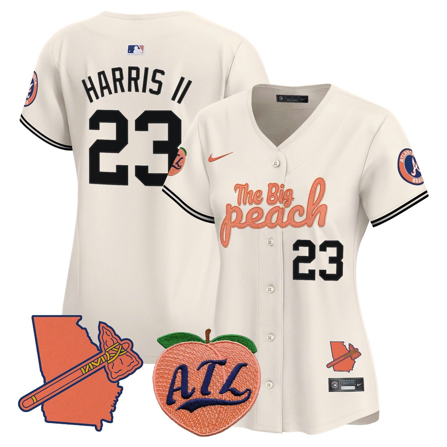 Camisa MLB Women’s Atlanta The Big Peach Vapor Premier Limited Jersey