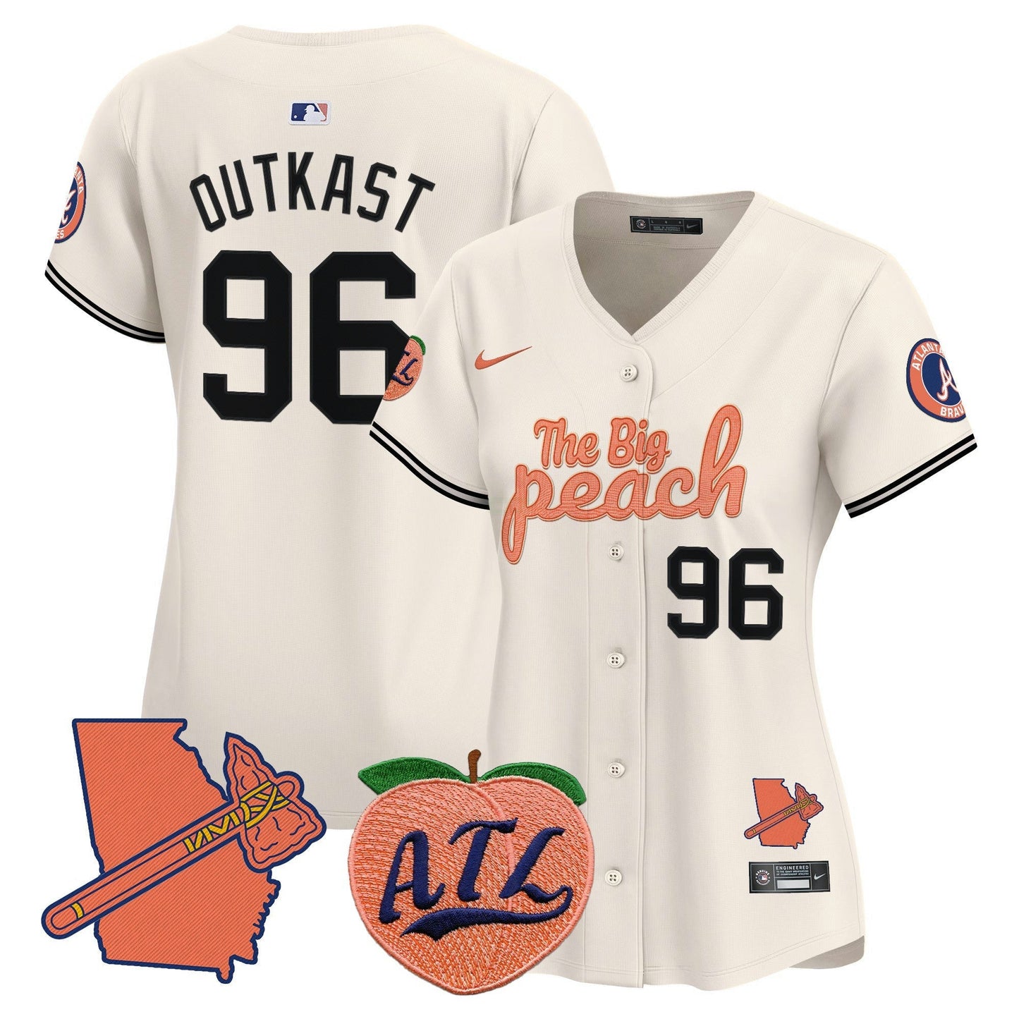 Camisa MLB Women’s Atlanta The Big Peach Vapor Premier Limited Jersey