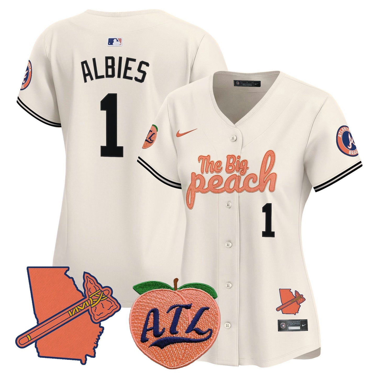 Camisa MLB Women’s Atlanta The Big Peach Vapor Premier Limited Jersey