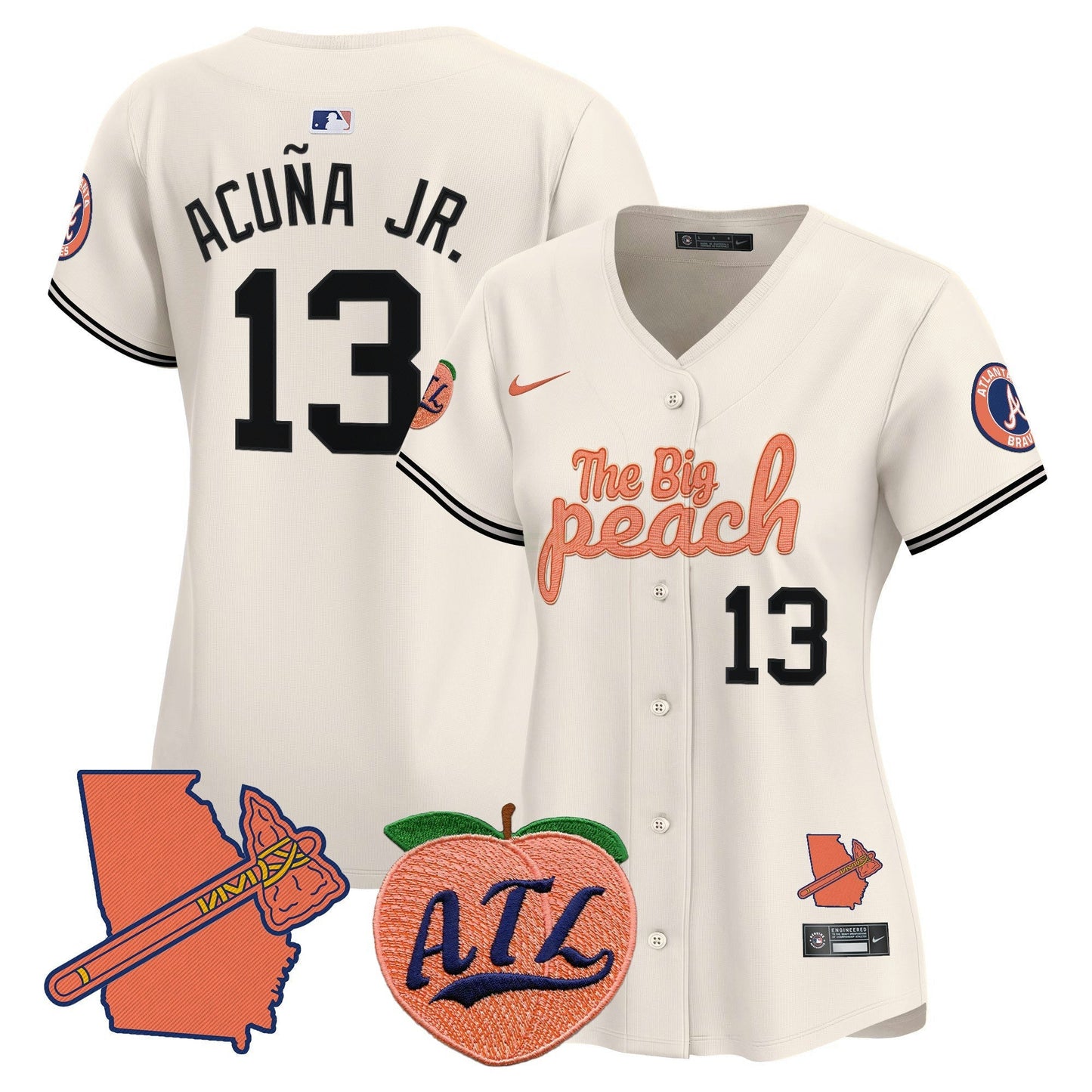 Camisa MLB Women’s Atlanta The Big Peach Vapor Premier Limited Jersey