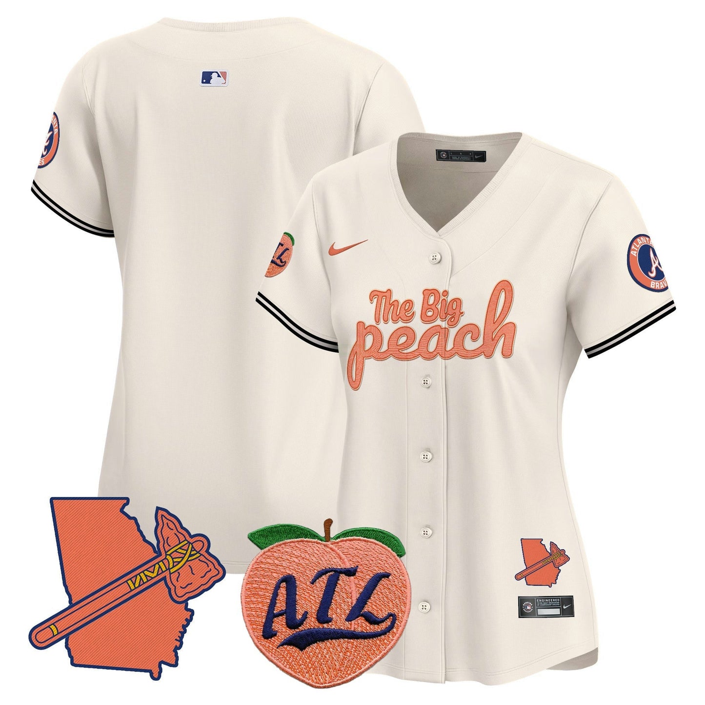 Camisa MLB Women’s Atlanta The Big Peach Vapor Premier Limited Jersey