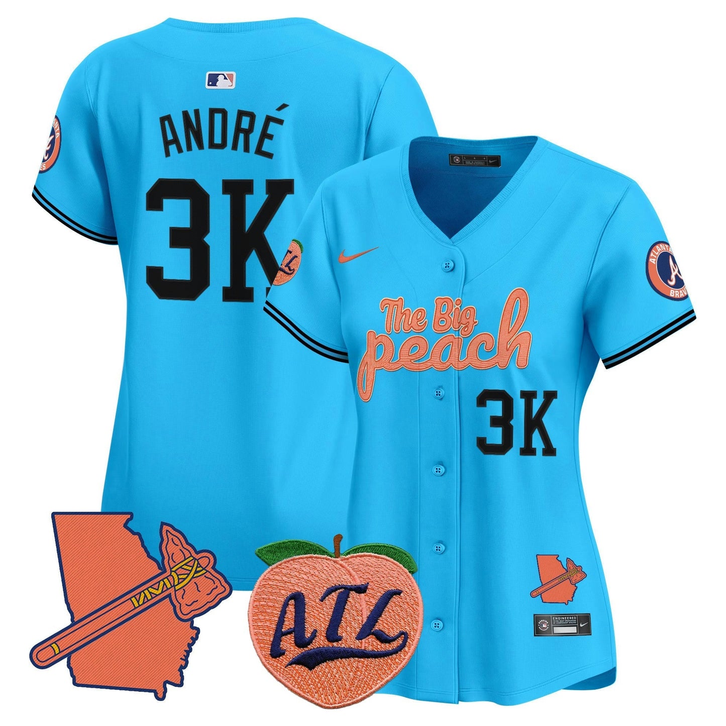 Camisa MLB Women’s Atlanta The Big Peach Vapor Premier Limited Jersey