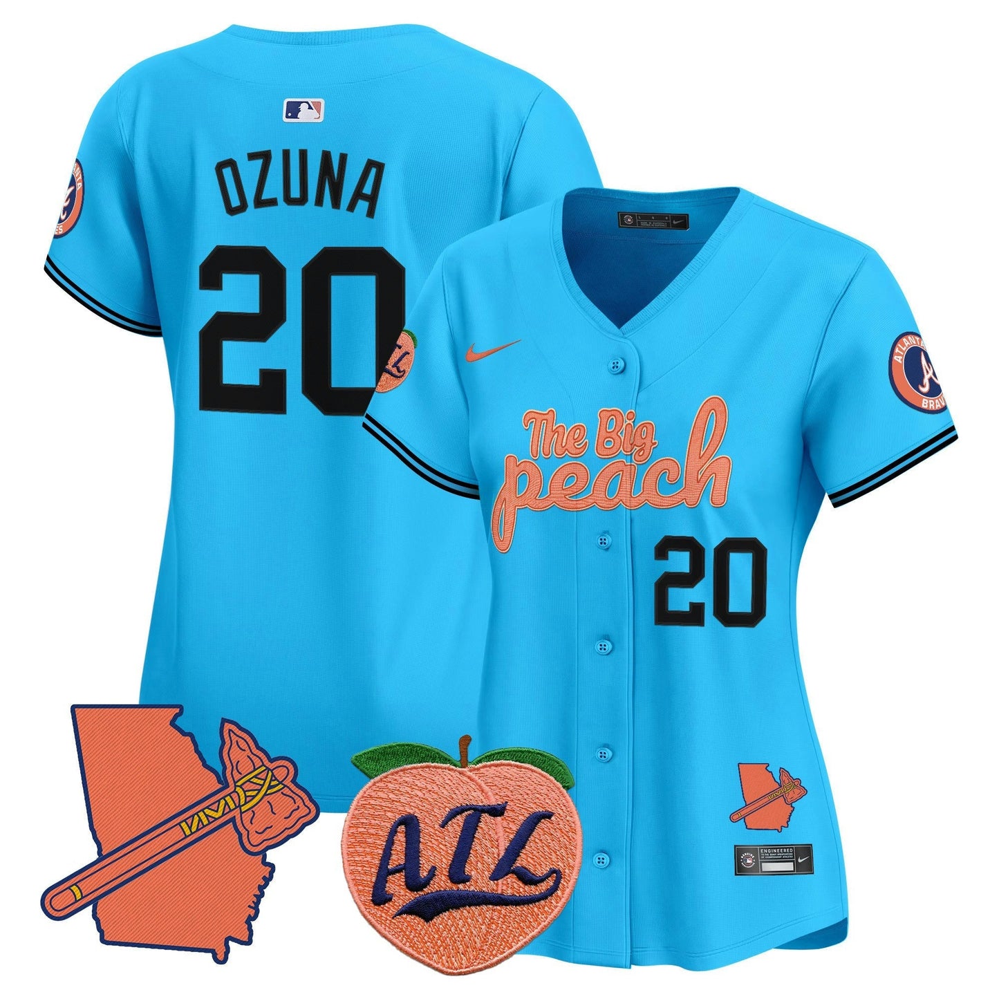 Camisa MLB Women’s Atlanta The Big Peach Vapor Premier Limited Jersey