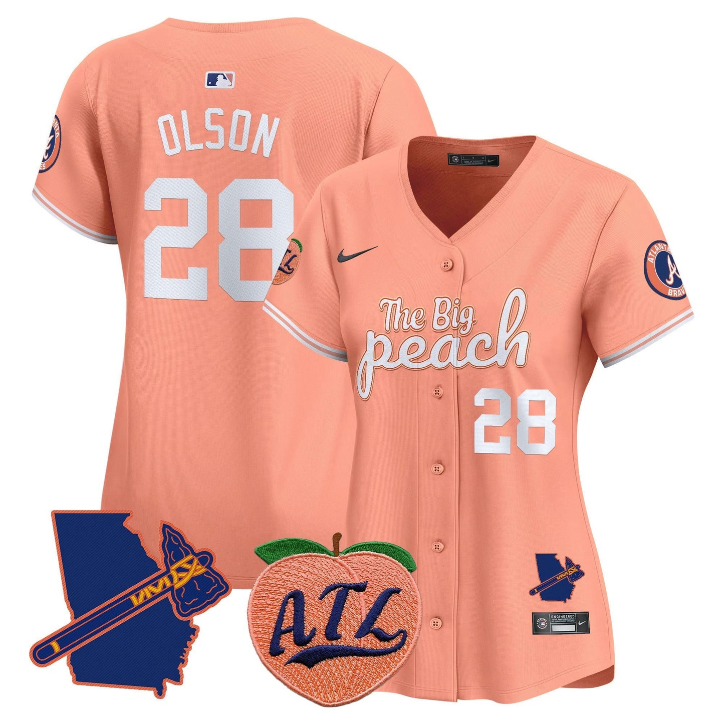Camisa MLB Women’s Atlanta The Big Peach Vapor Premier Limited Jersey