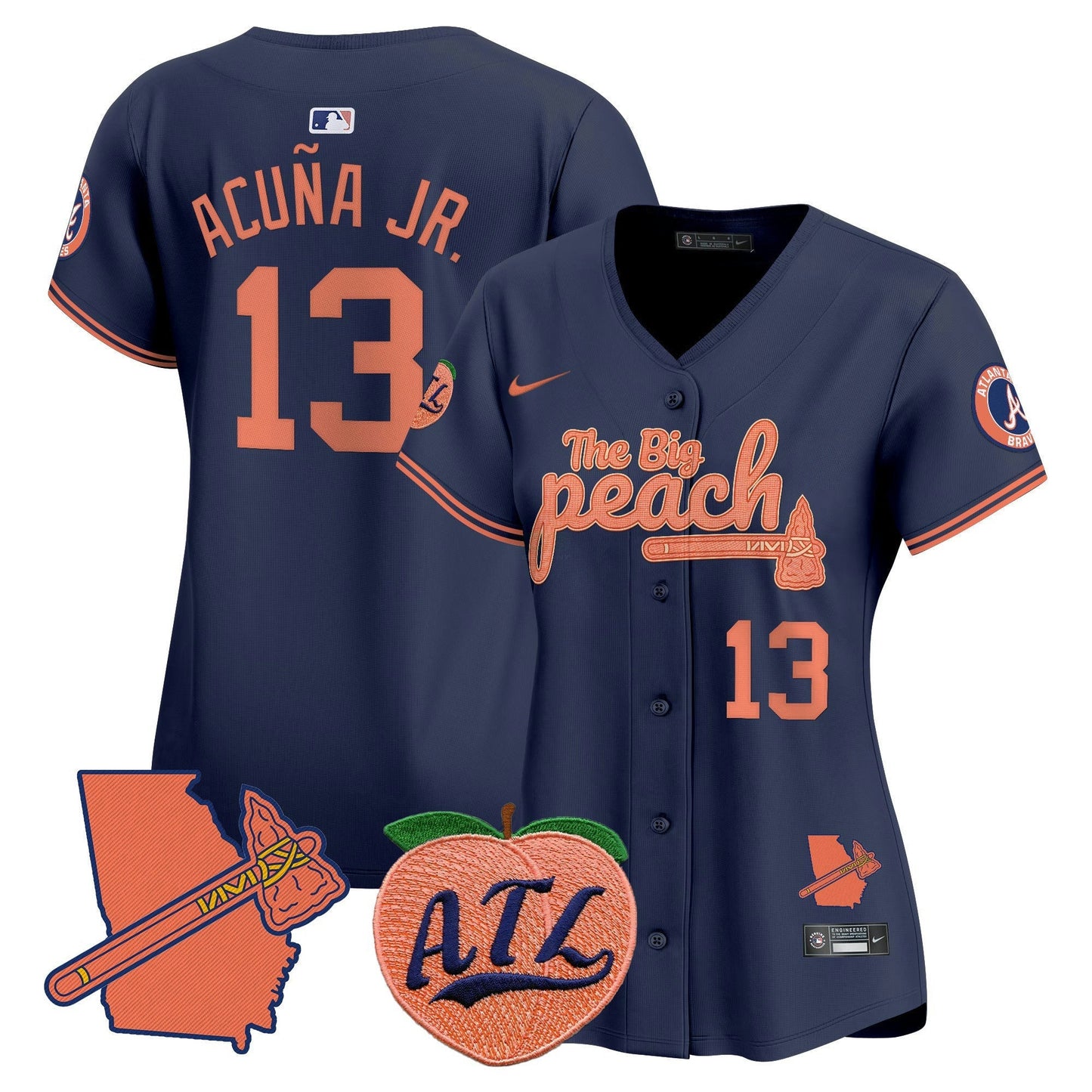 Camisa MLB Women’s Atlanta The Big Peach Vapor Premier Limited Jersey V2