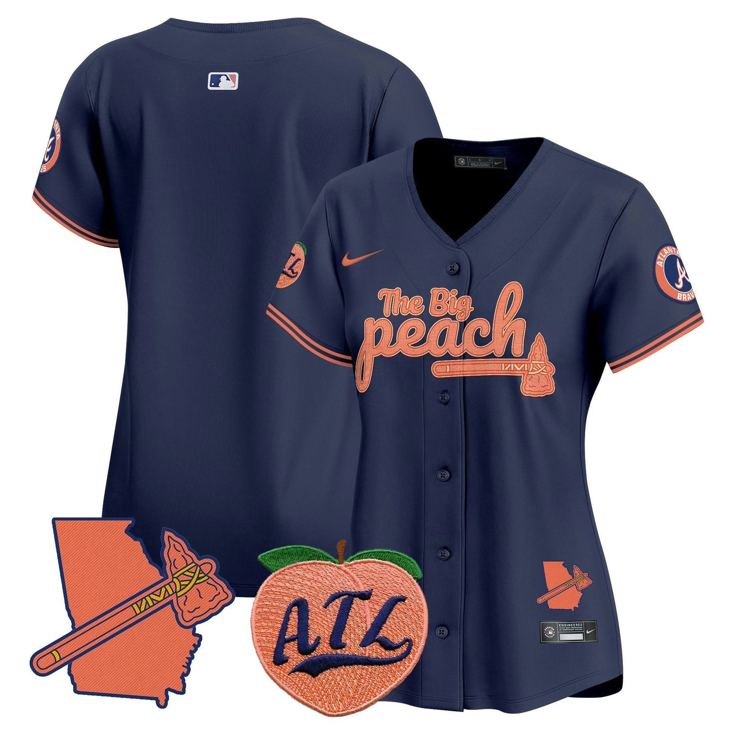 Camisa MLB Women’s Atlanta The Big Peach Vapor Premier Limited Jersey V2