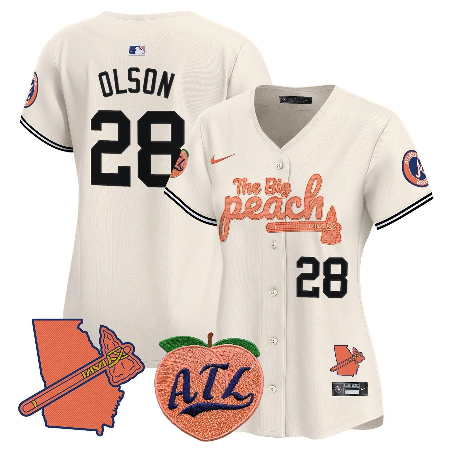 Camisa MLB Women’s Atlanta The Big Peach Vapor Premier Limited Jersey V2