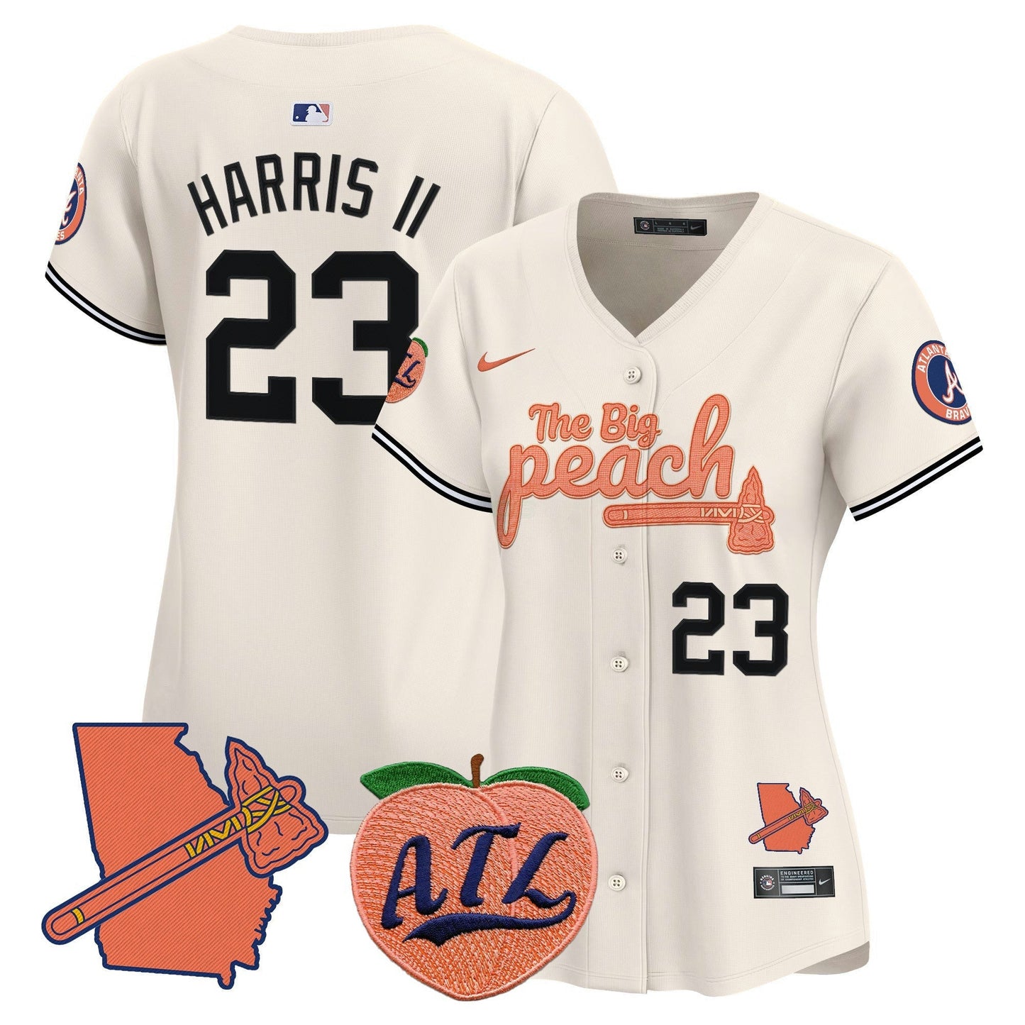 Camisa MLB Women’s Atlanta The Big Peach Vapor Premier Limited Jersey V2