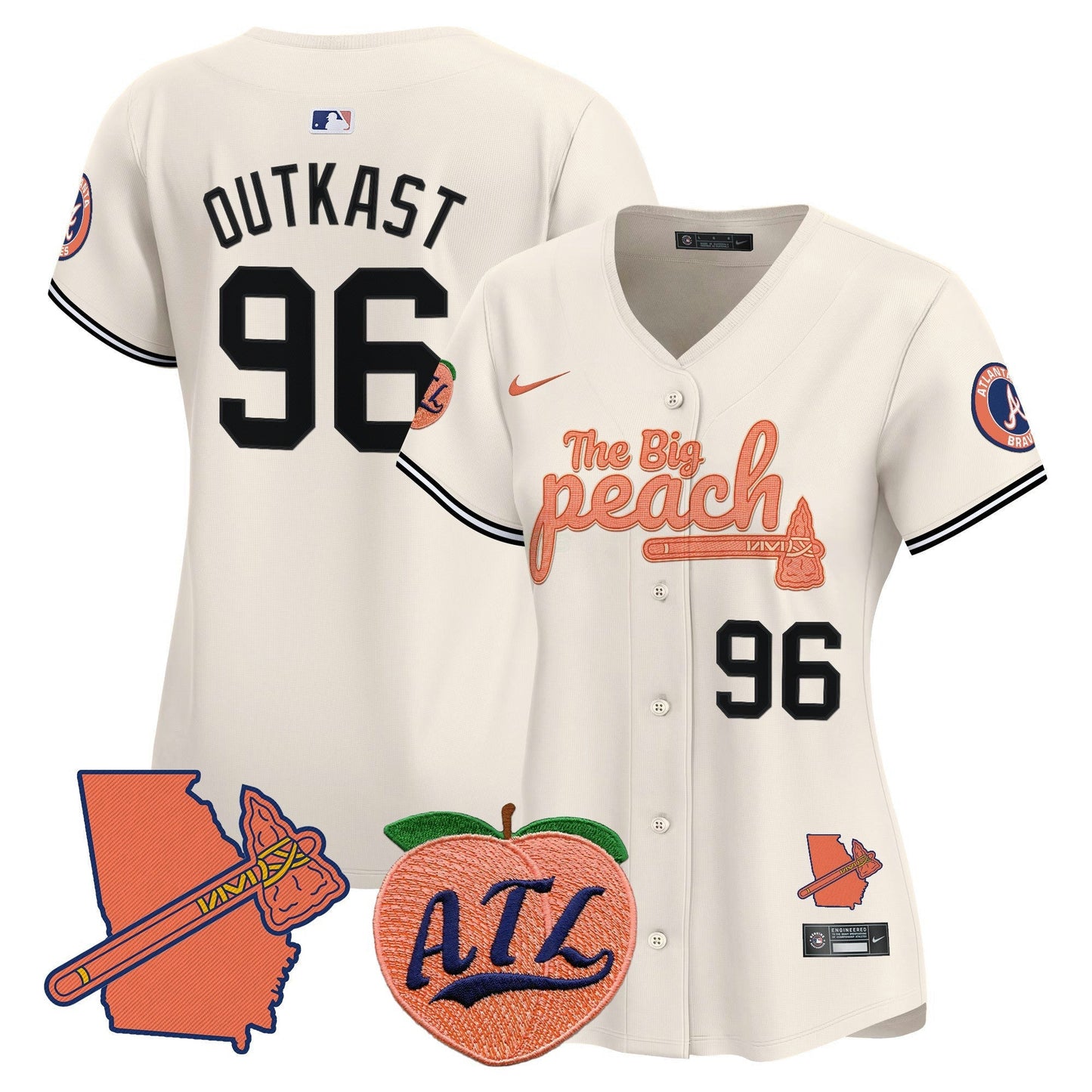Camisa MLB Women’s Atlanta The Big Peach Vapor Premier Limited Jersey V2