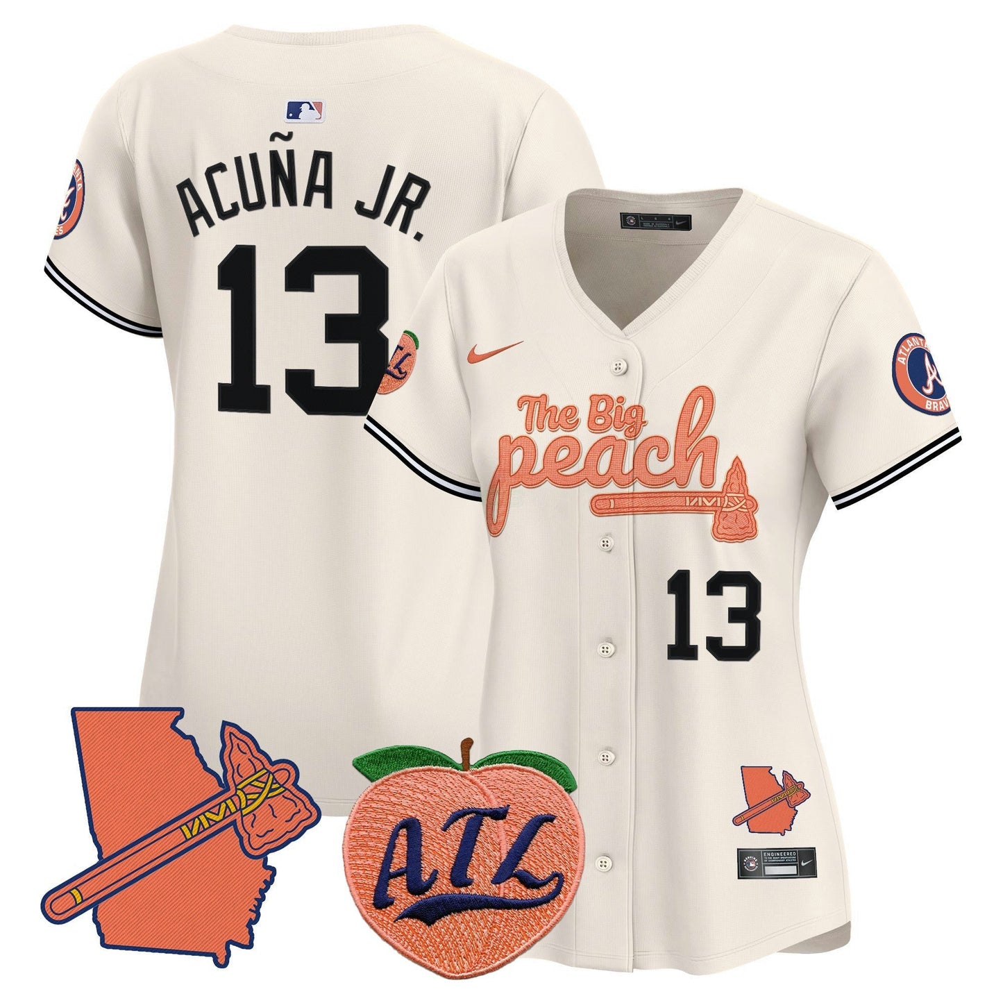 Camisa MLB Women’s Atlanta The Big Peach Vapor Premier Limited Jersey V2