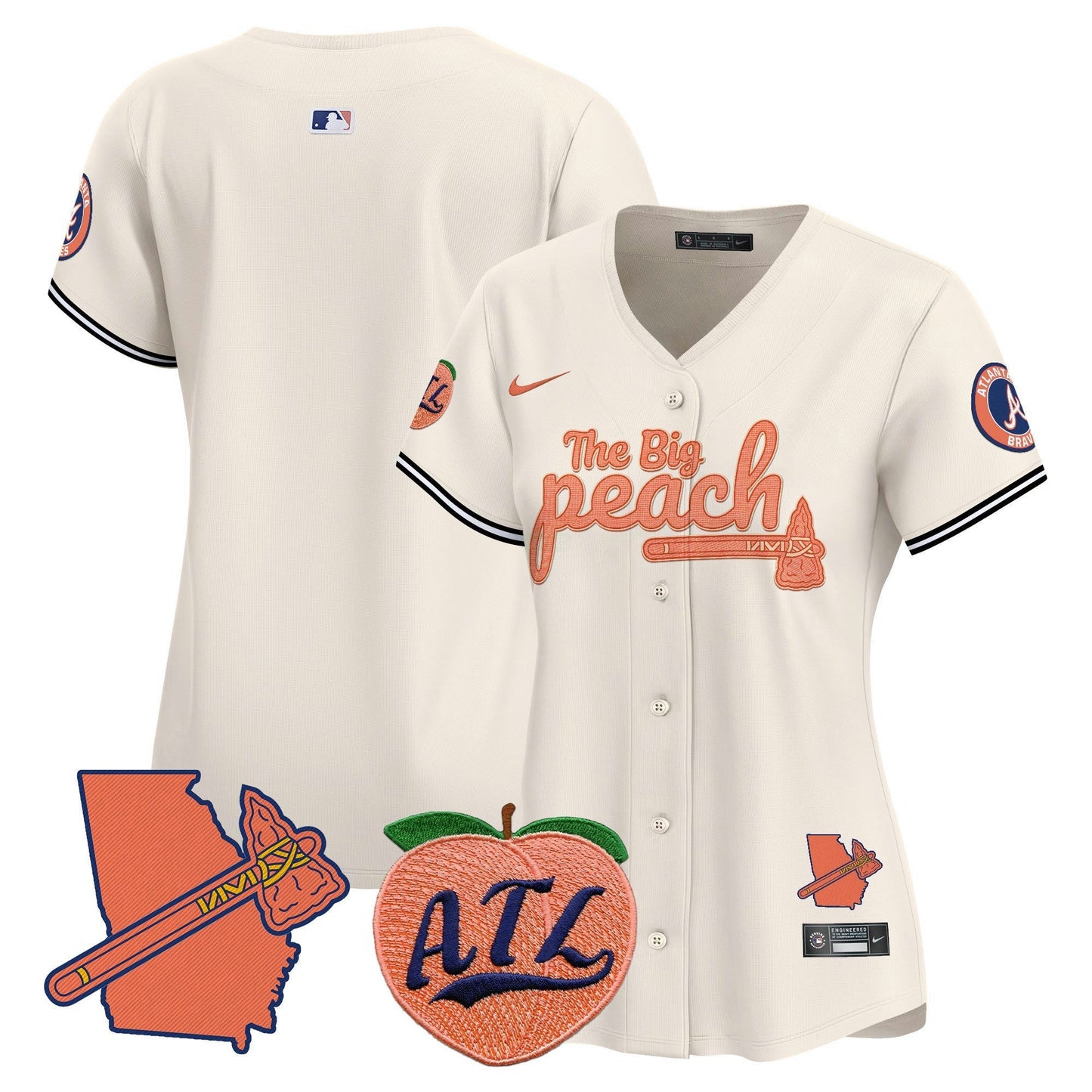 Camisa MLB Women’s Atlanta The Big Peach Vapor Premier Limited Jersey V2