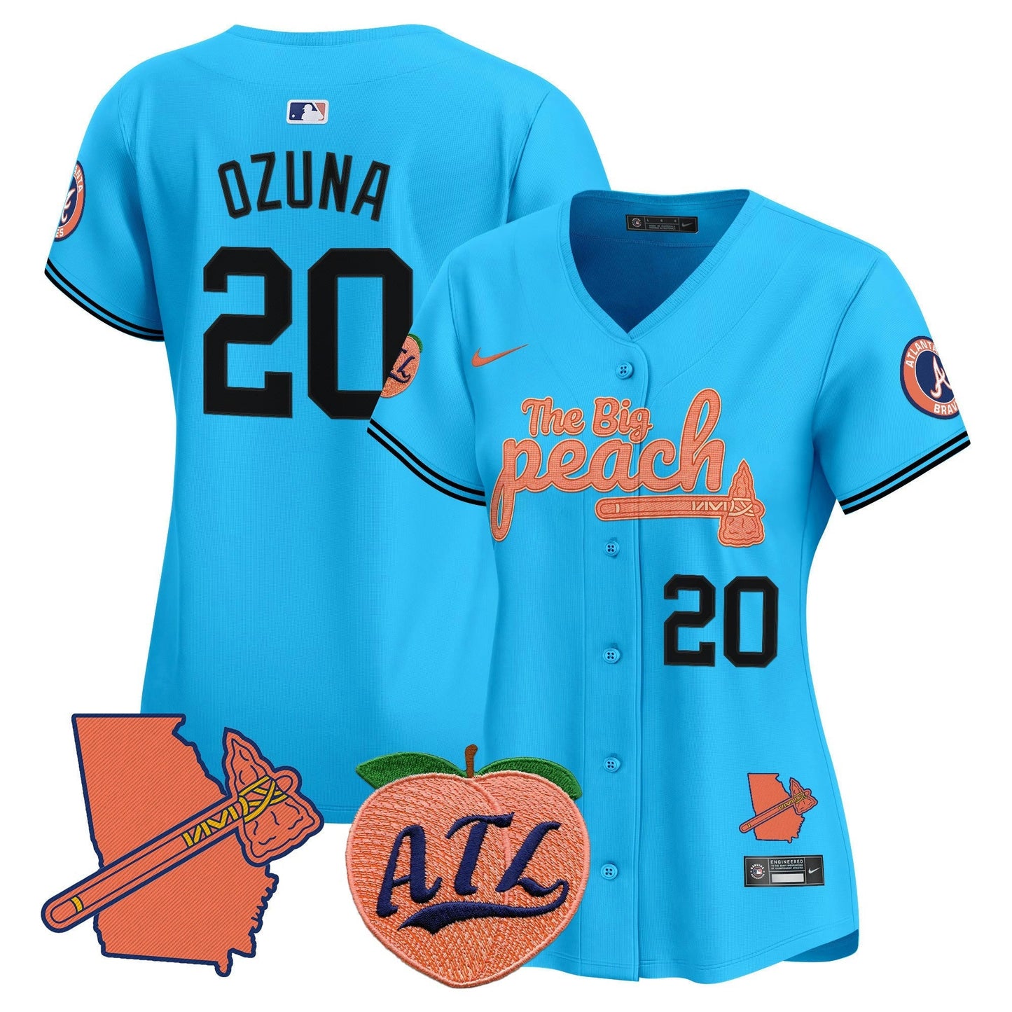 Camisa MLB Women’s Atlanta The Big Peach Vapor Premier Limited Jersey V2