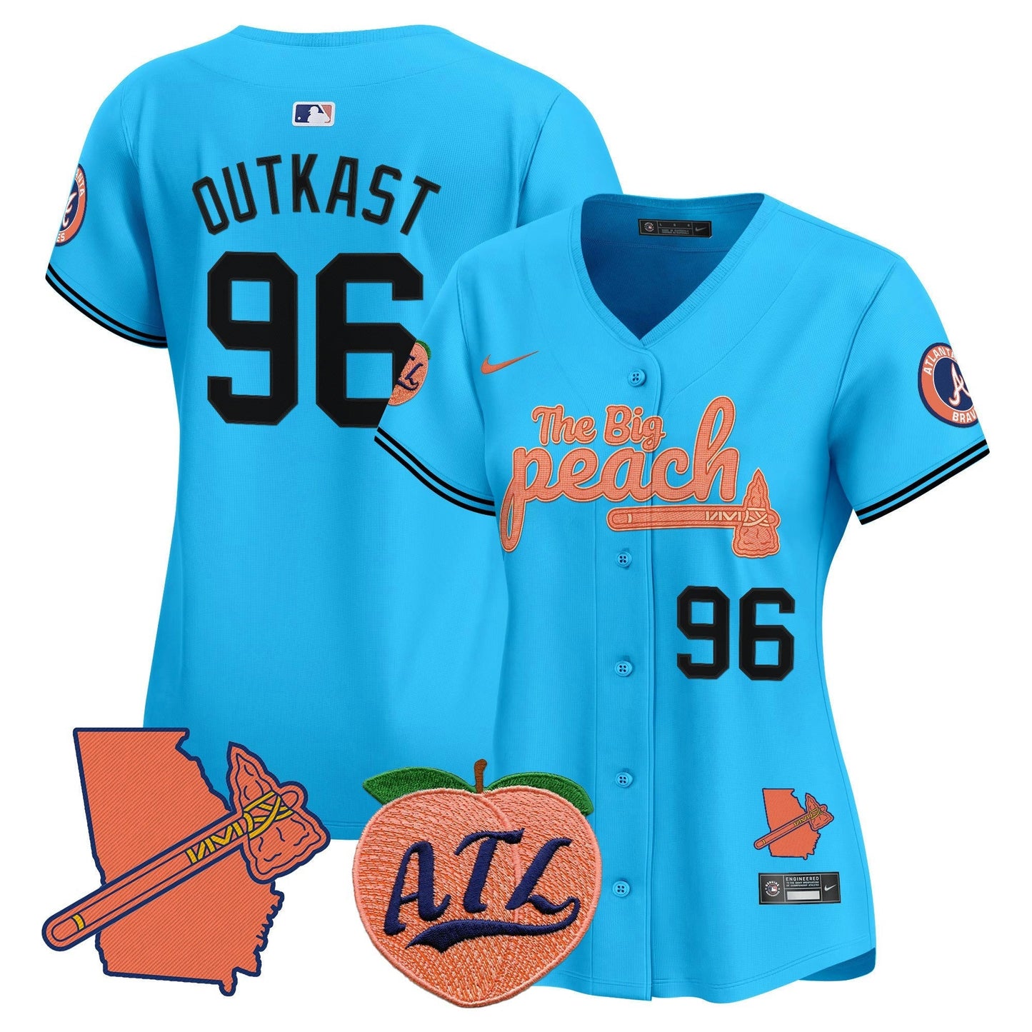Camisa MLB Women’s Atlanta The Big Peach Vapor Premier Limited Jersey V2