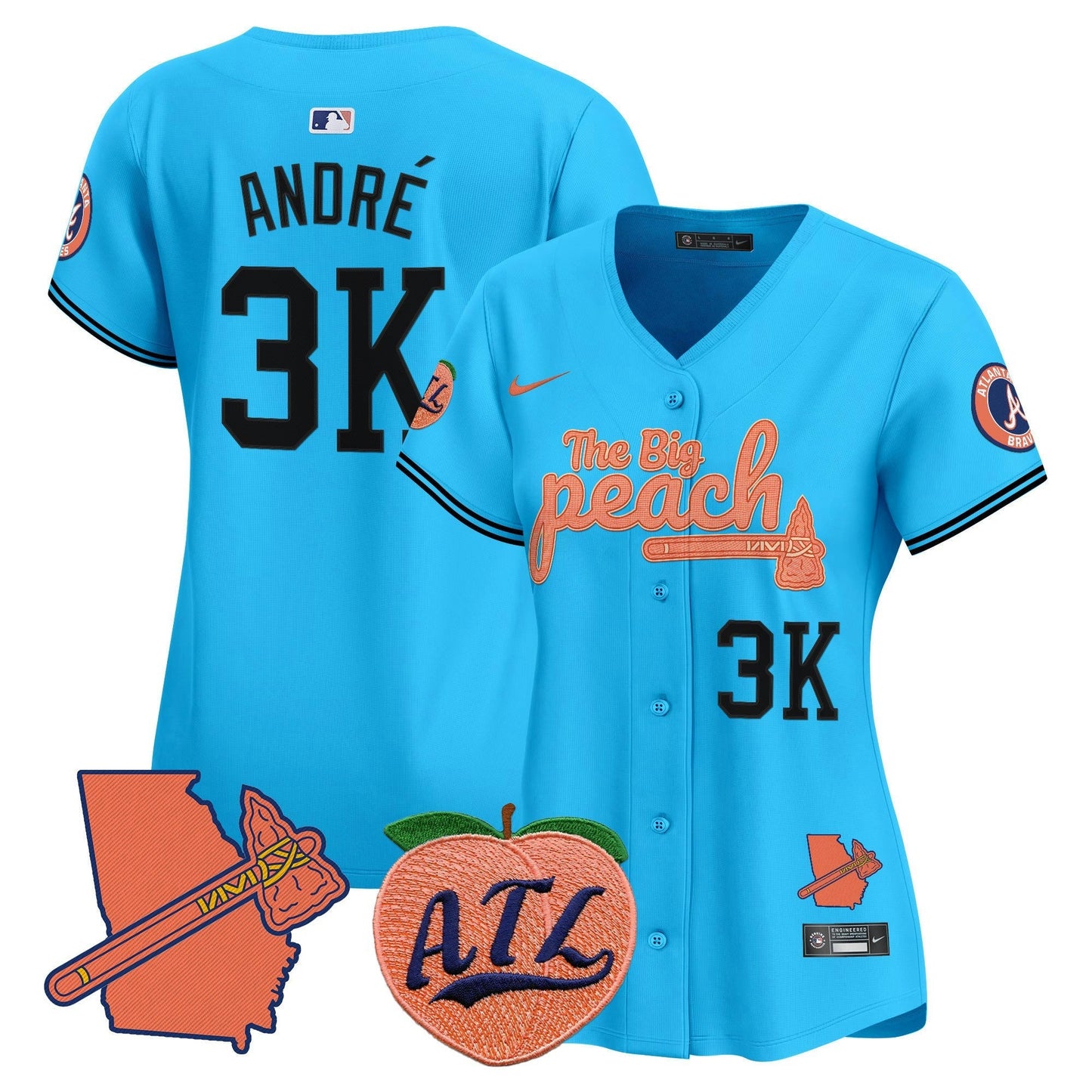 Camisa MLB Women’s Atlanta The Big Peach Vapor Premier Limited Jersey V2
