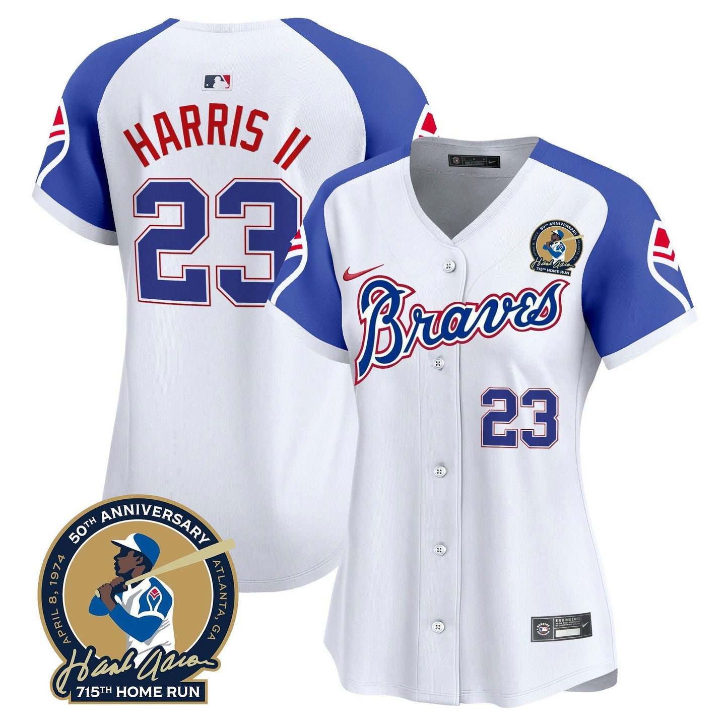 Camisa MLB Women’s Atlanta Throwback 1974 – 1982 Vapor Premier Limited Jersey