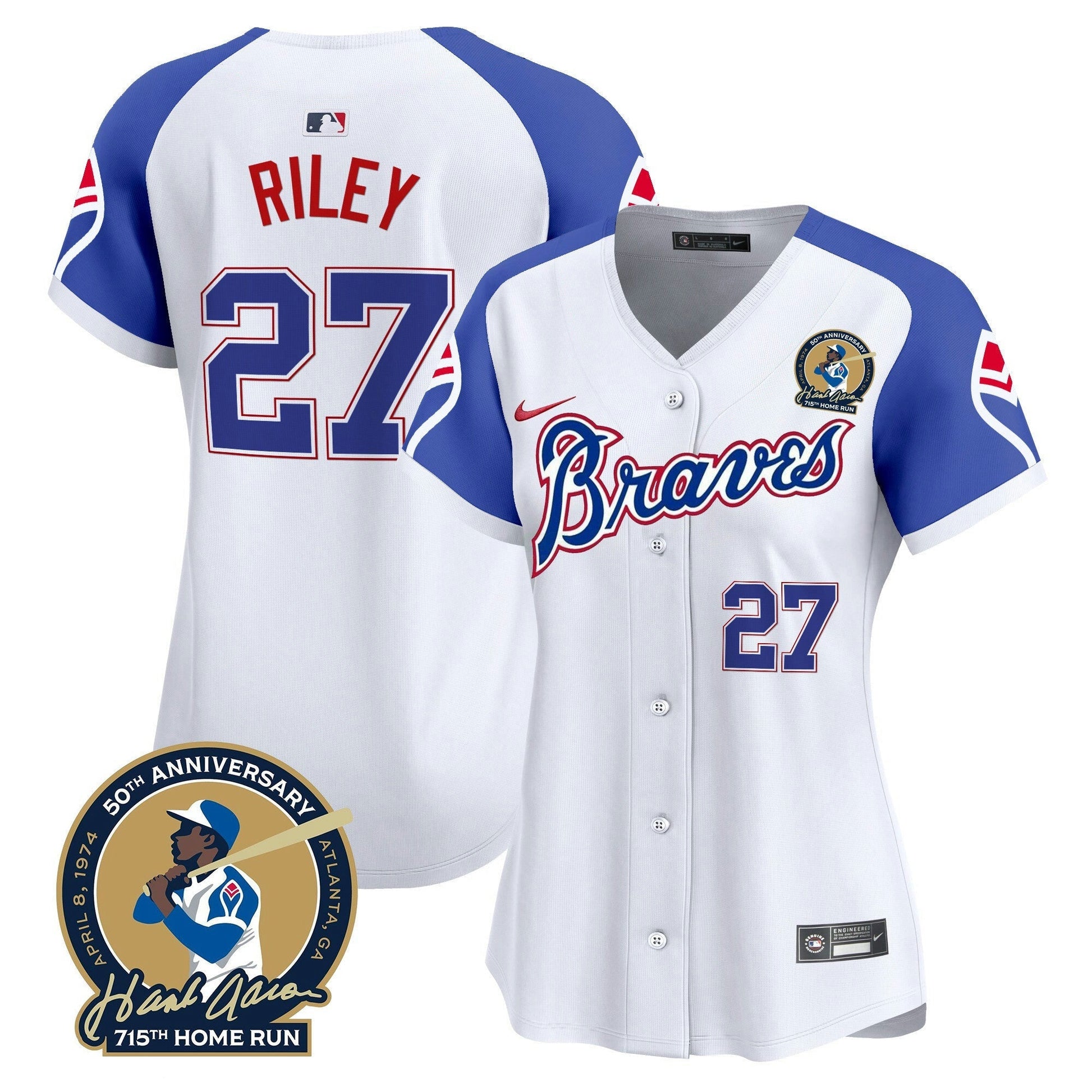 Camisa MLB Women’s Atlanta Throwback 1974 – 1982 Vapor Premier Limited Jersey