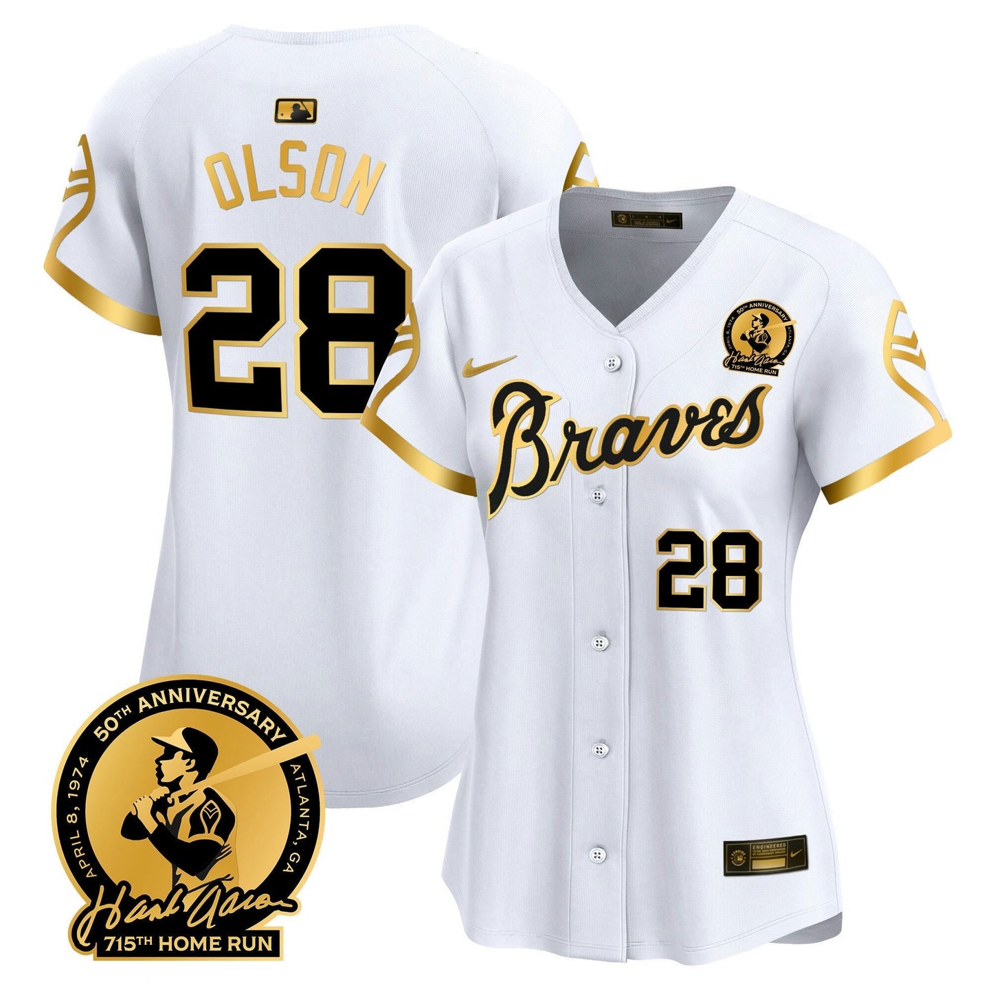Camisa MLB Women’s Atlanta Throwback 1974 – 1982 Vapor Premier Limited Jersey