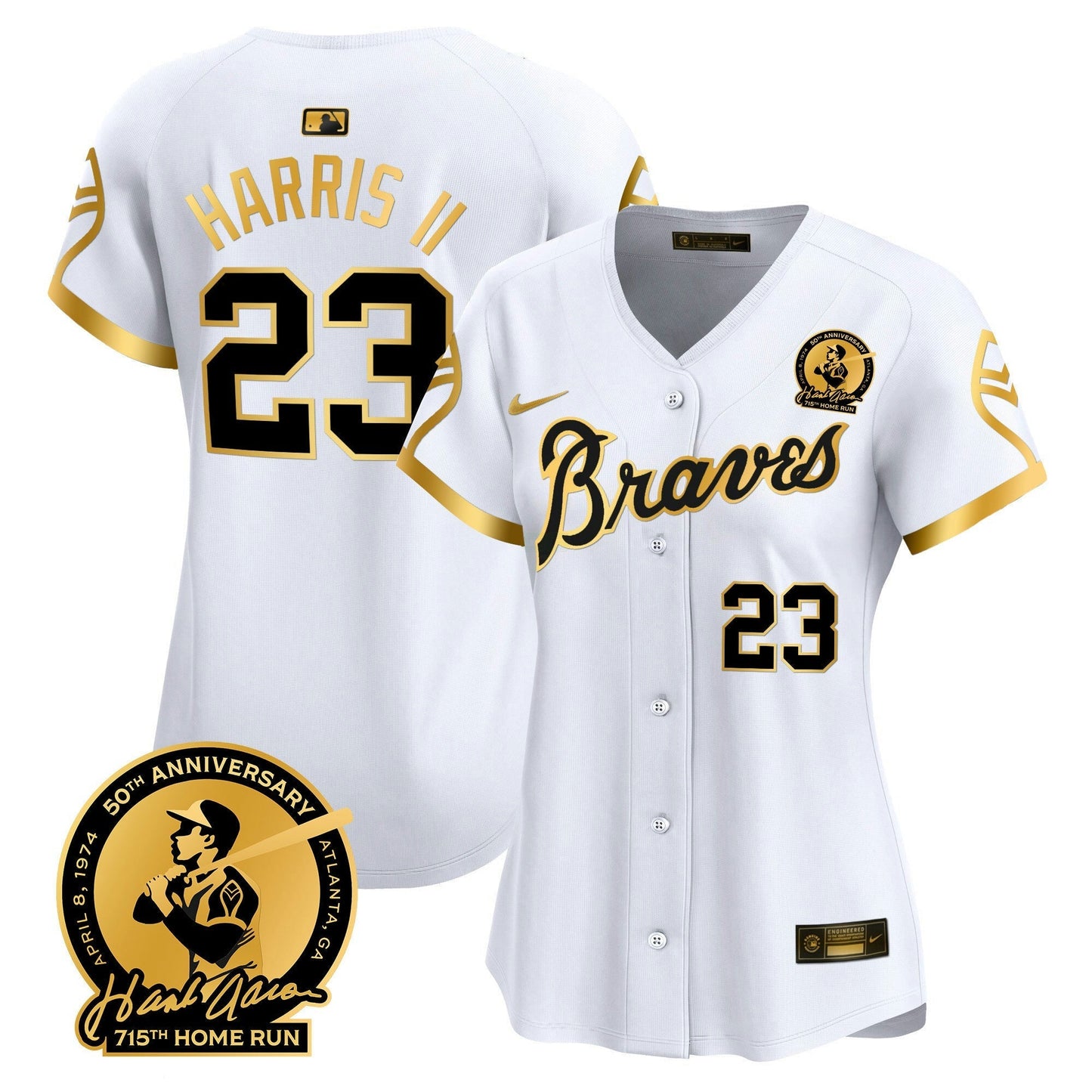 Camisa MLB Women’s Atlanta Throwback 1974 – 1982 Vapor Premier Limited Jersey