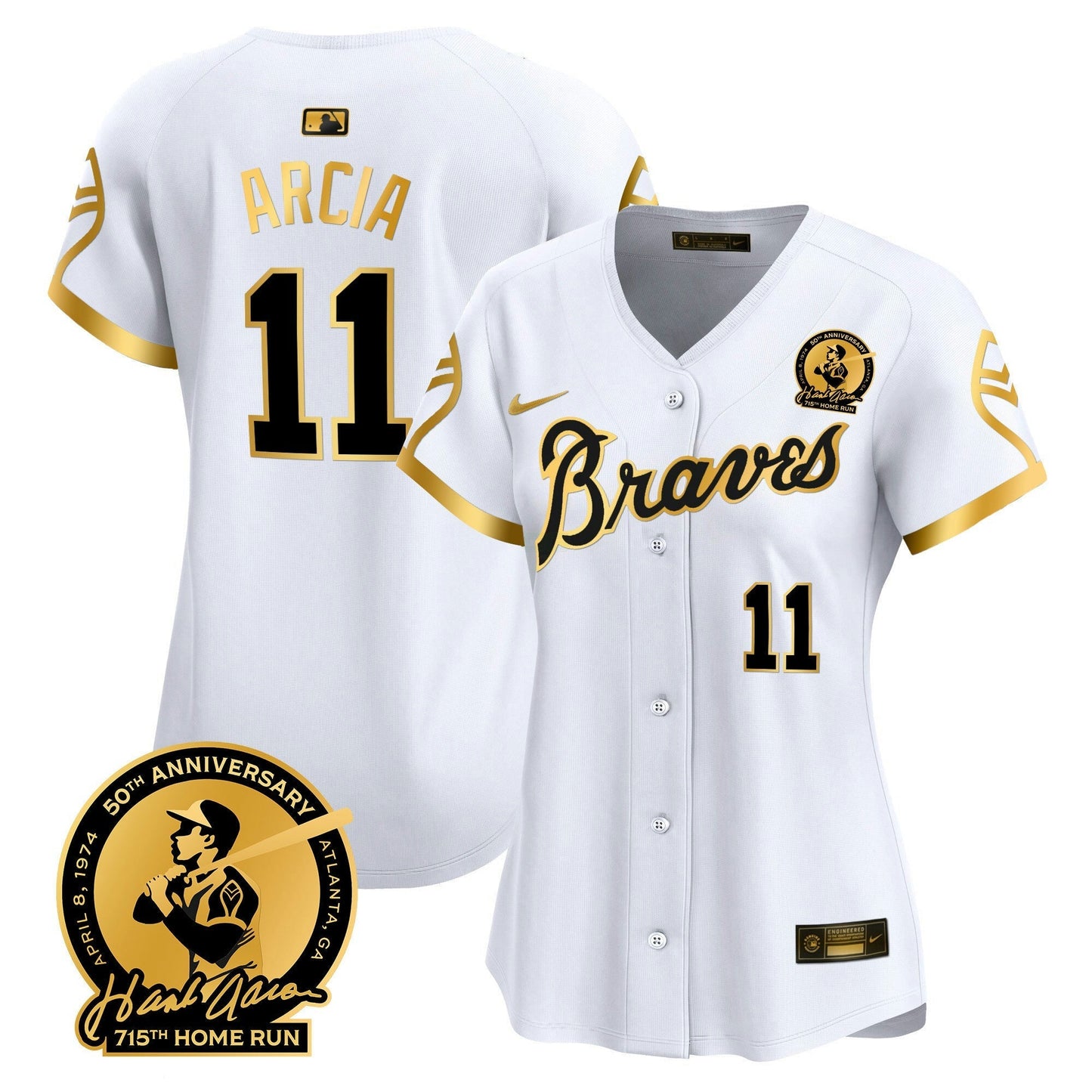 Camisa MLB Women’s Atlanta Throwback 1974 – 1982 Vapor Premier Limited Jersey