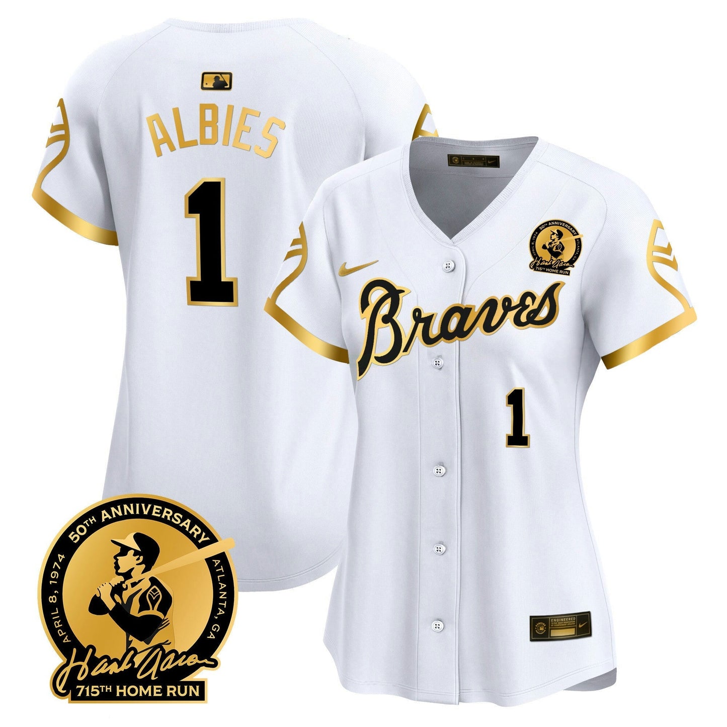 Camisa MLB Women’s Atlanta Throwback 1974 – 1982 Vapor Premier Limited Jersey
