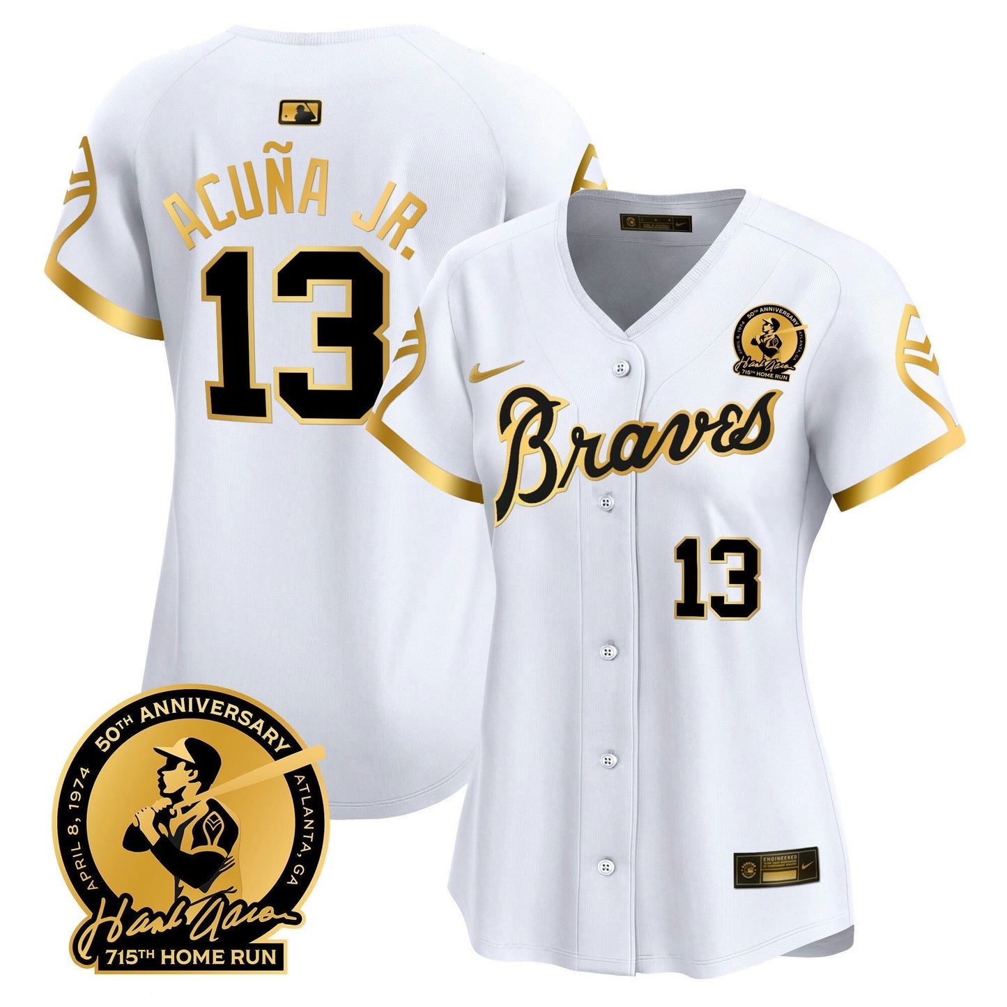 Camisa MLB Women’s Atlanta Throwback 1974 – 1982 Vapor Premier Limited Jersey