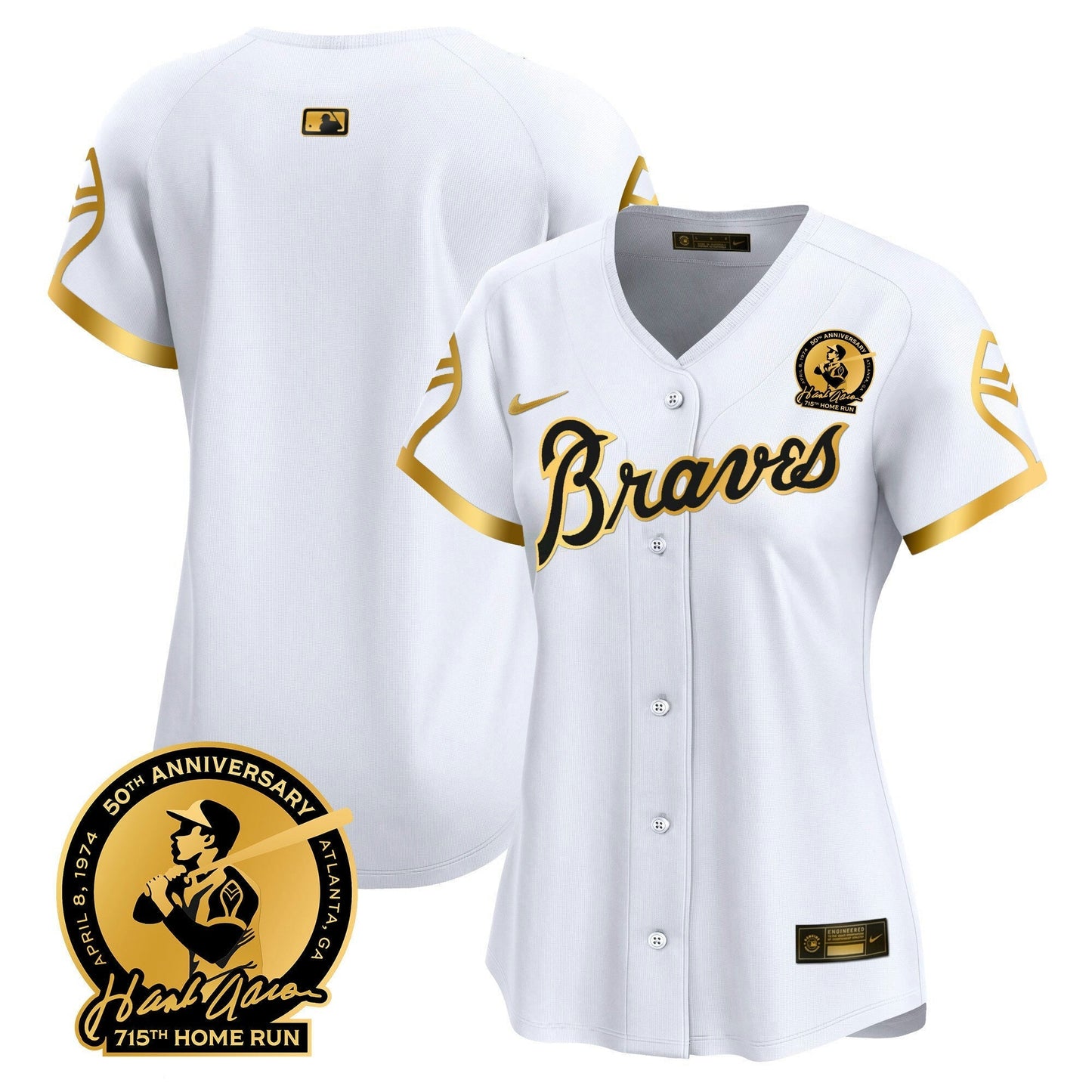 Camisa MLB Women’s Atlanta Throwback 1974 – 1982 Vapor Premier Limited Jersey