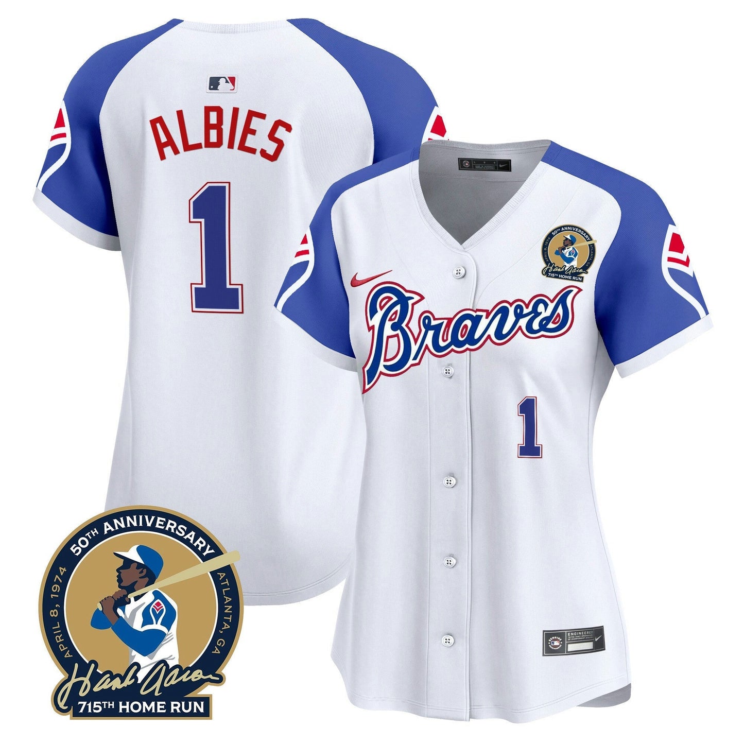 Camisa MLB Women’s Atlanta Throwback 1974 – 1982 Vapor Premier Limited Jersey