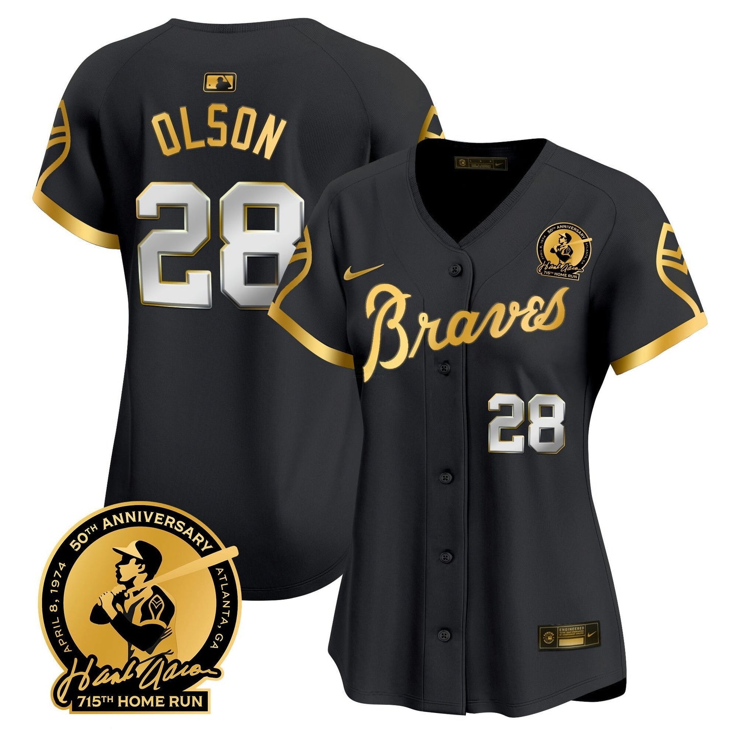 Camisa MLB Women’s Atlanta Throwback 1974 – 1982 Vapor Premier Limited Jersey