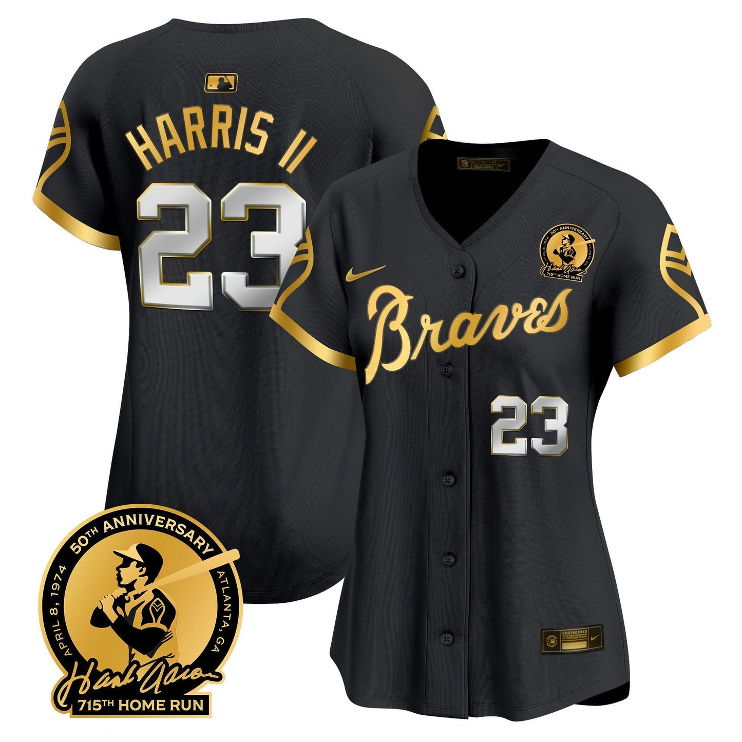 Camisa MLB Women’s Atlanta Throwback 1974 – 1982 Vapor Premier Limited Jersey