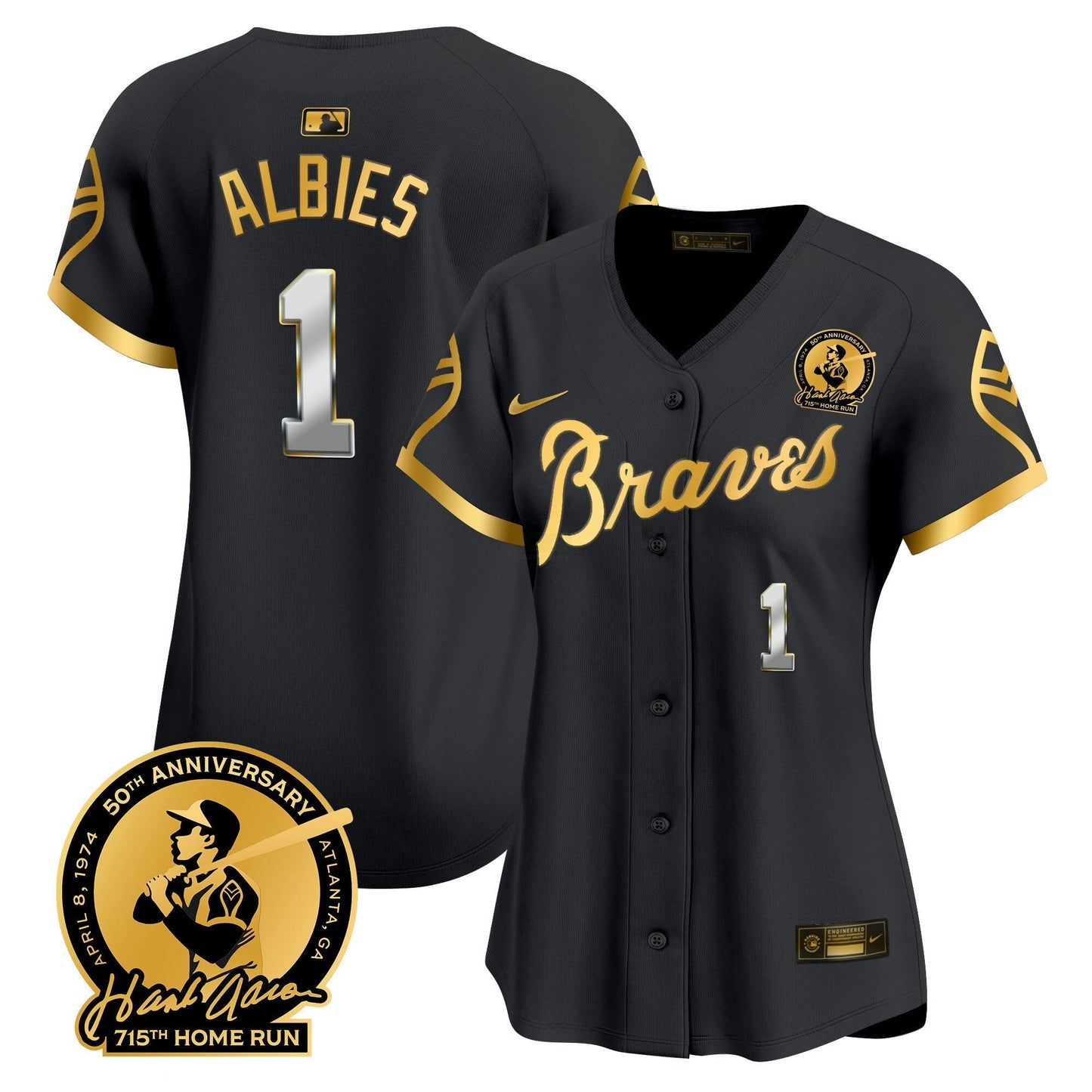 Camisa MLB Women’s Atlanta Throwback 1974 – 1982 Vapor Premier Limited Jersey
