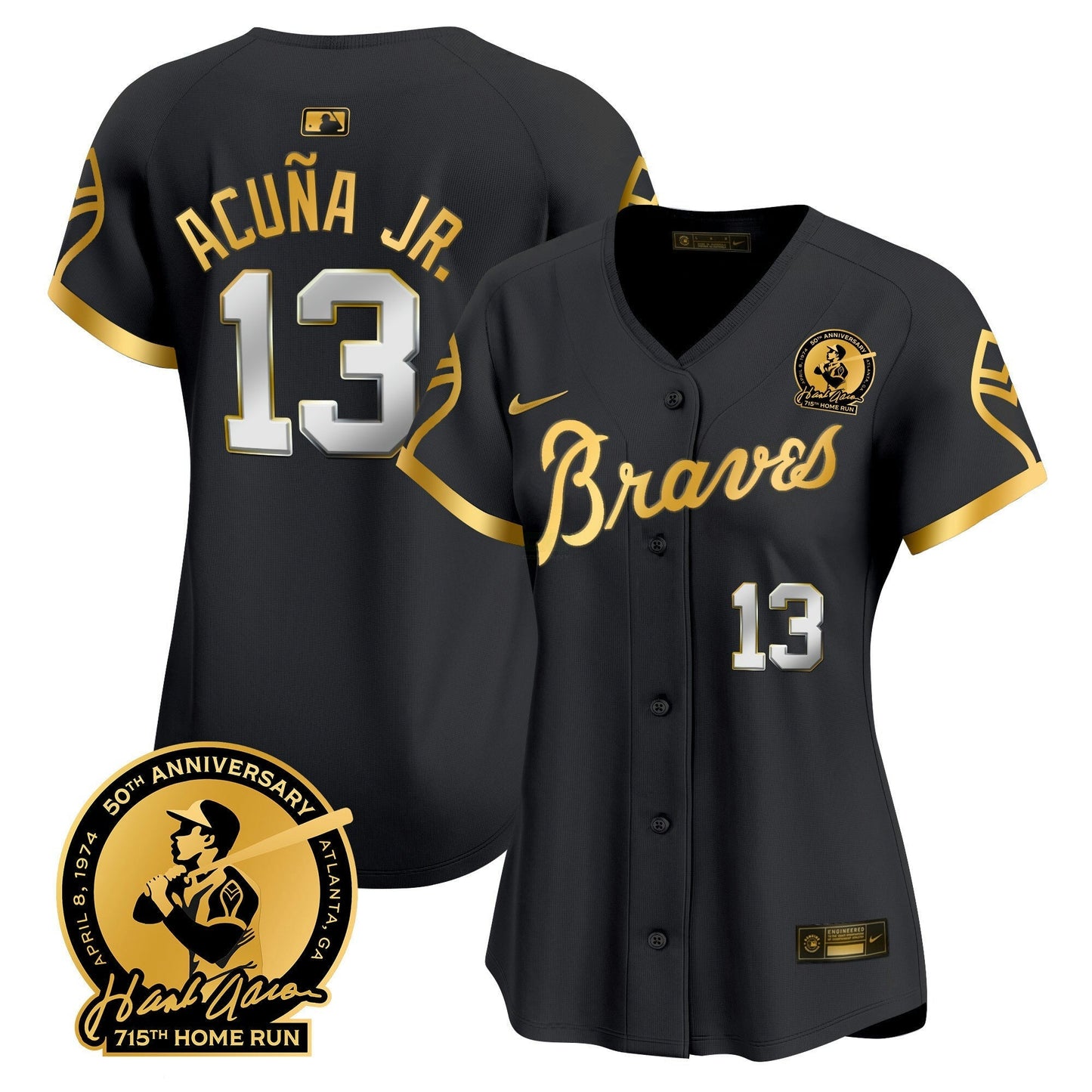 Camisa MLB Women’s Atlanta Throwback 1974 – 1982 Vapor Premier Limited Jersey