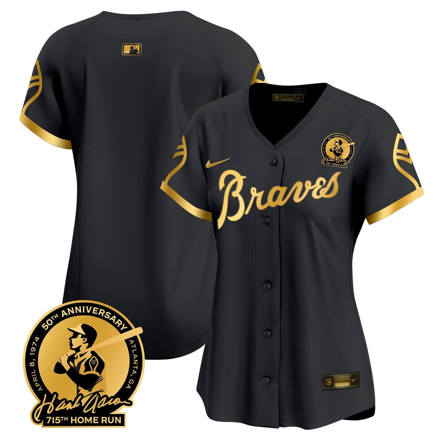 Camisa MLB Women’s Atlanta Throwback 1974 – 1982 Vapor Premier Limited Jersey