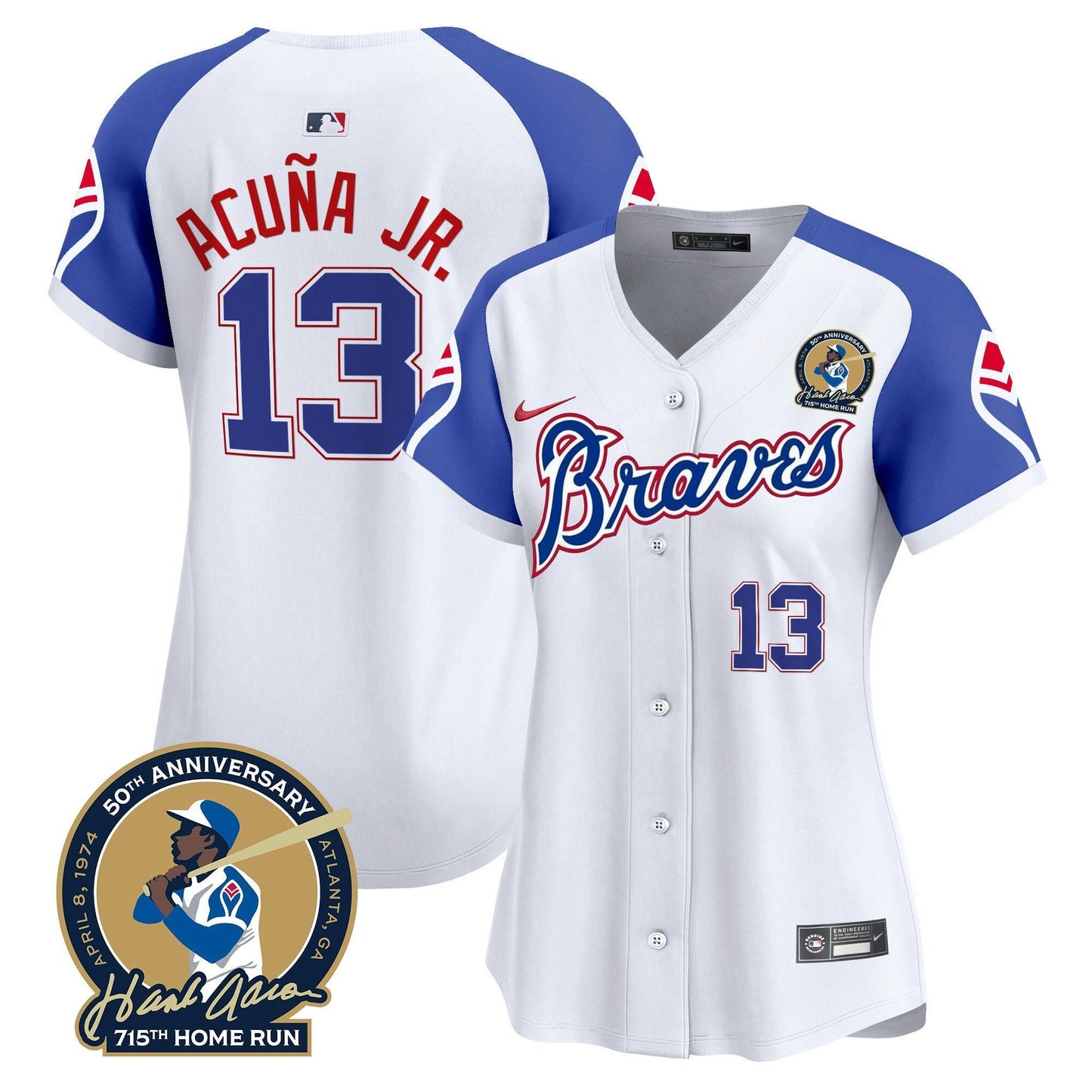 Camisa MLB Women’s Atlanta Throwback 1974 – 1982 Vapor Premier Limited Jersey