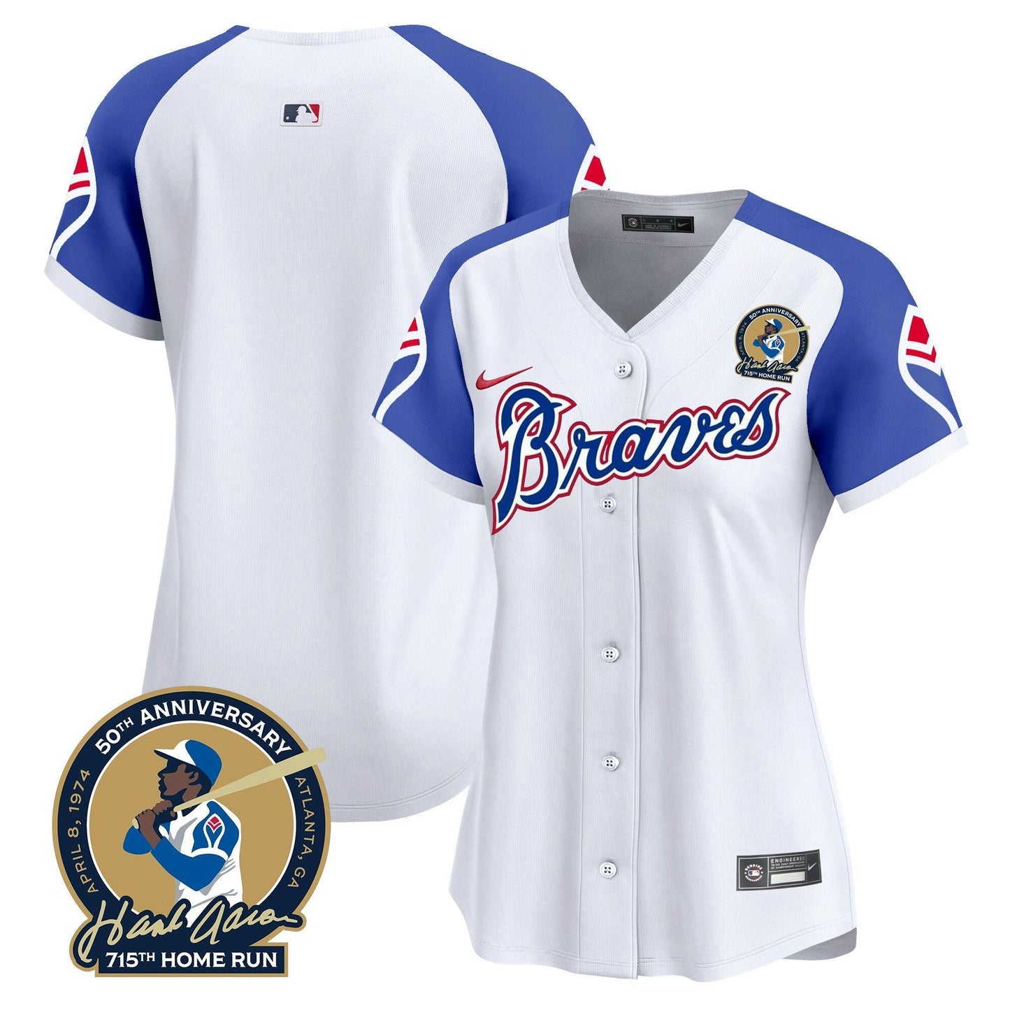 Camisa MLB Women’s Atlanta Throwback 1974 – 1982 Vapor Premier Limited Jersey