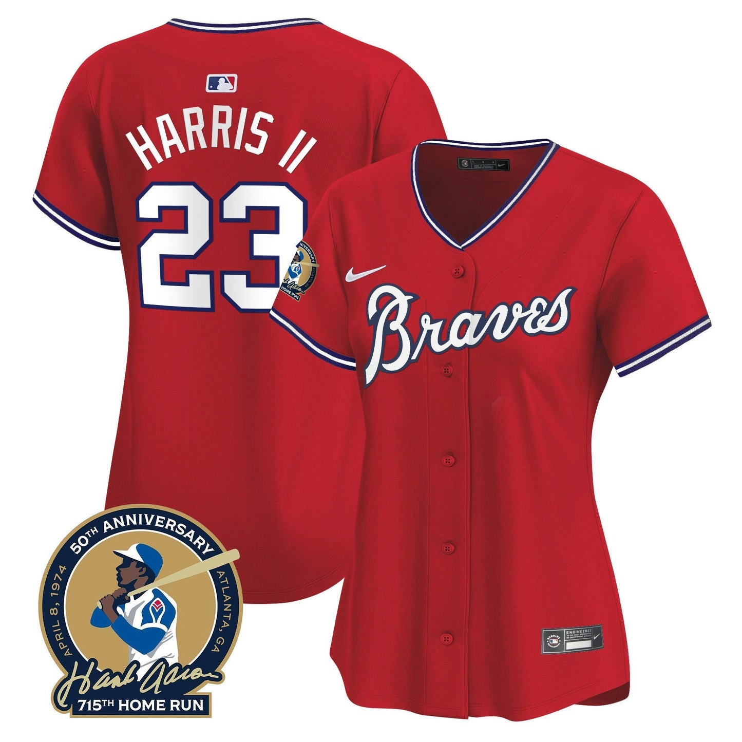 Camisa MLB Women’s Atlanta Throwback 1974 – 1982 Vapor Premier Limited Jersey