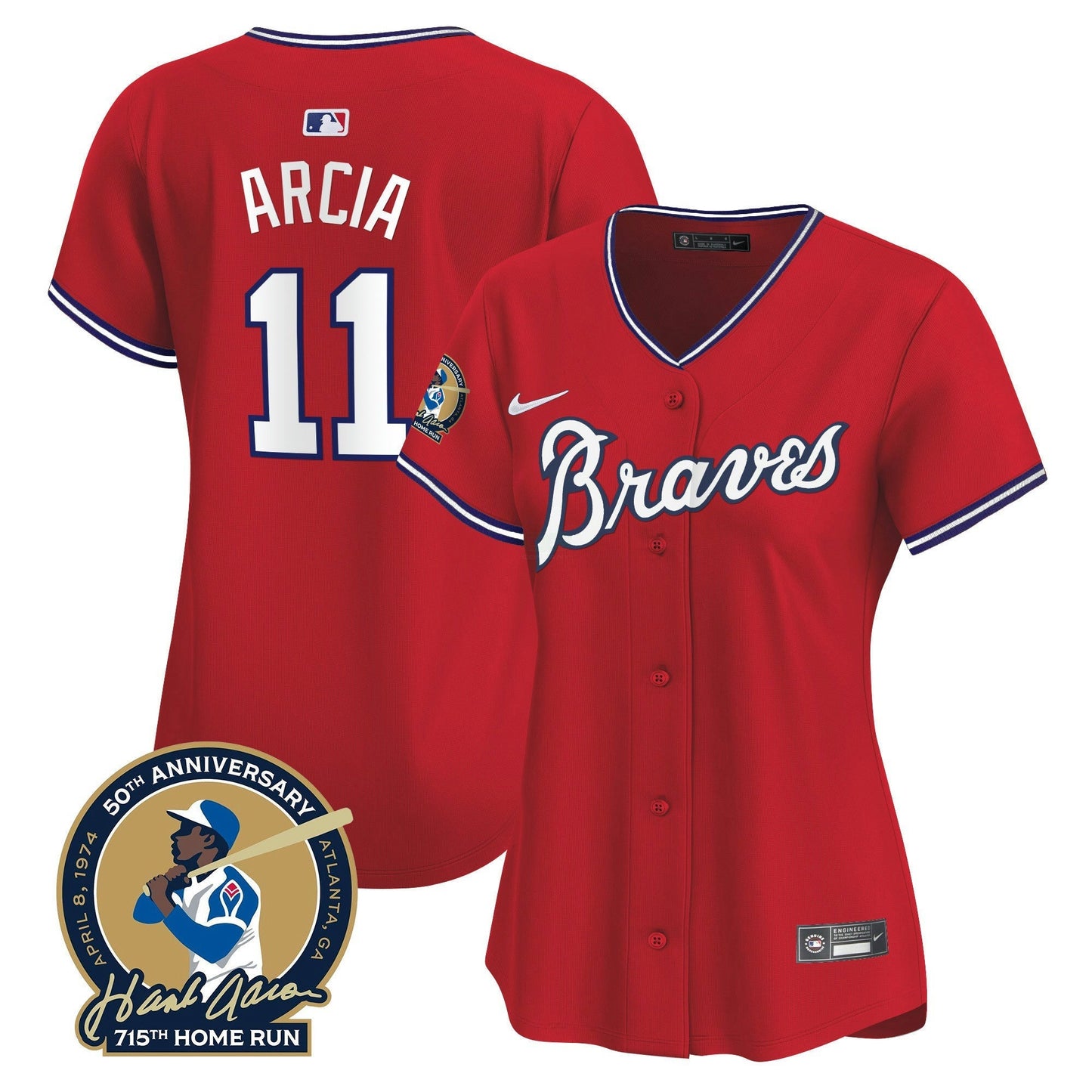 Camisa MLB Women’s Atlanta Throwback 1974 – 1982 Vapor Premier Limited Jersey